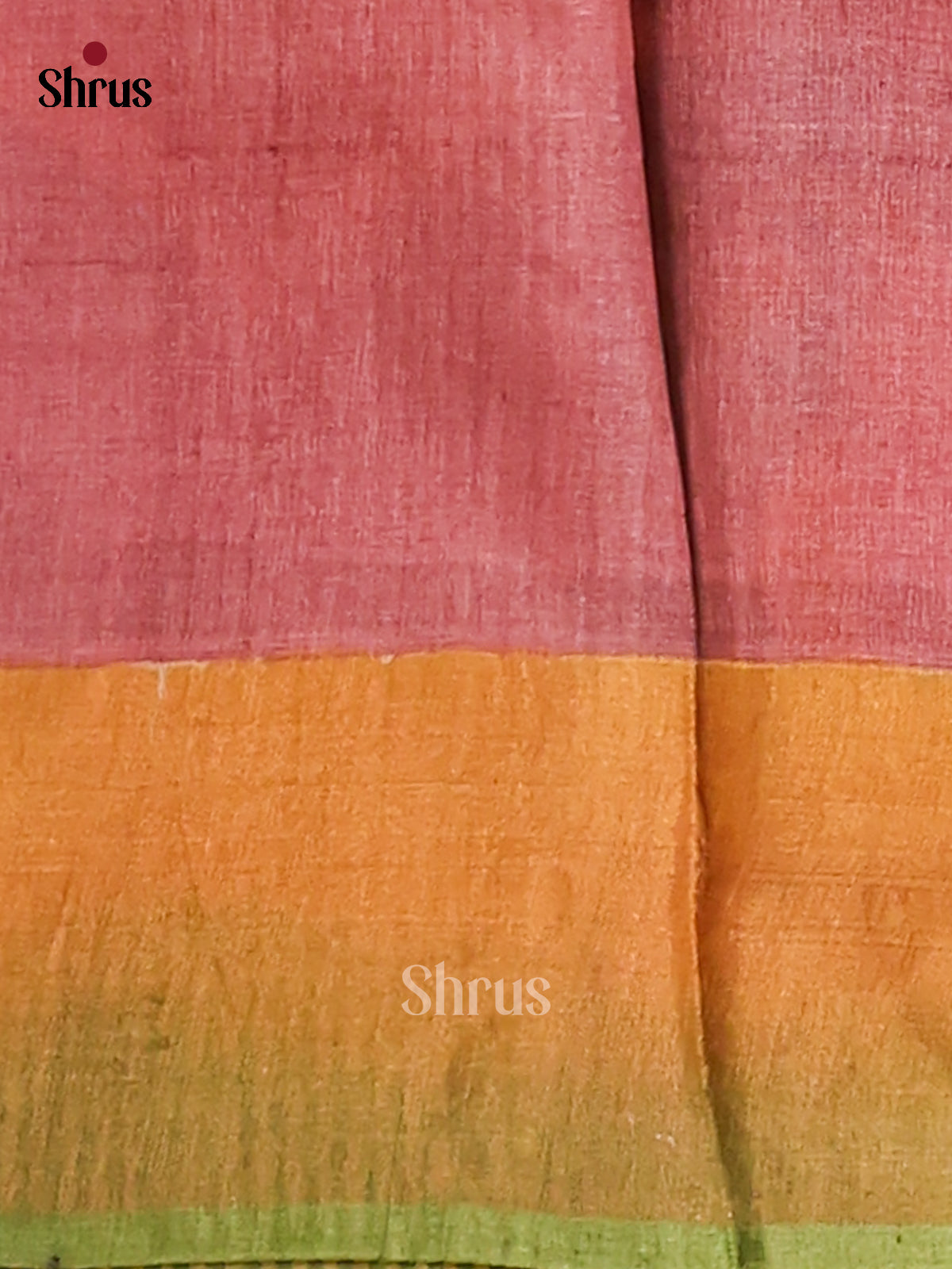 Brown & Green- Tussar Saree-1