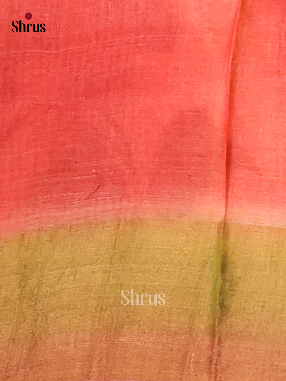 Red & Green- Tussar Saree - Shop on Shrus.com