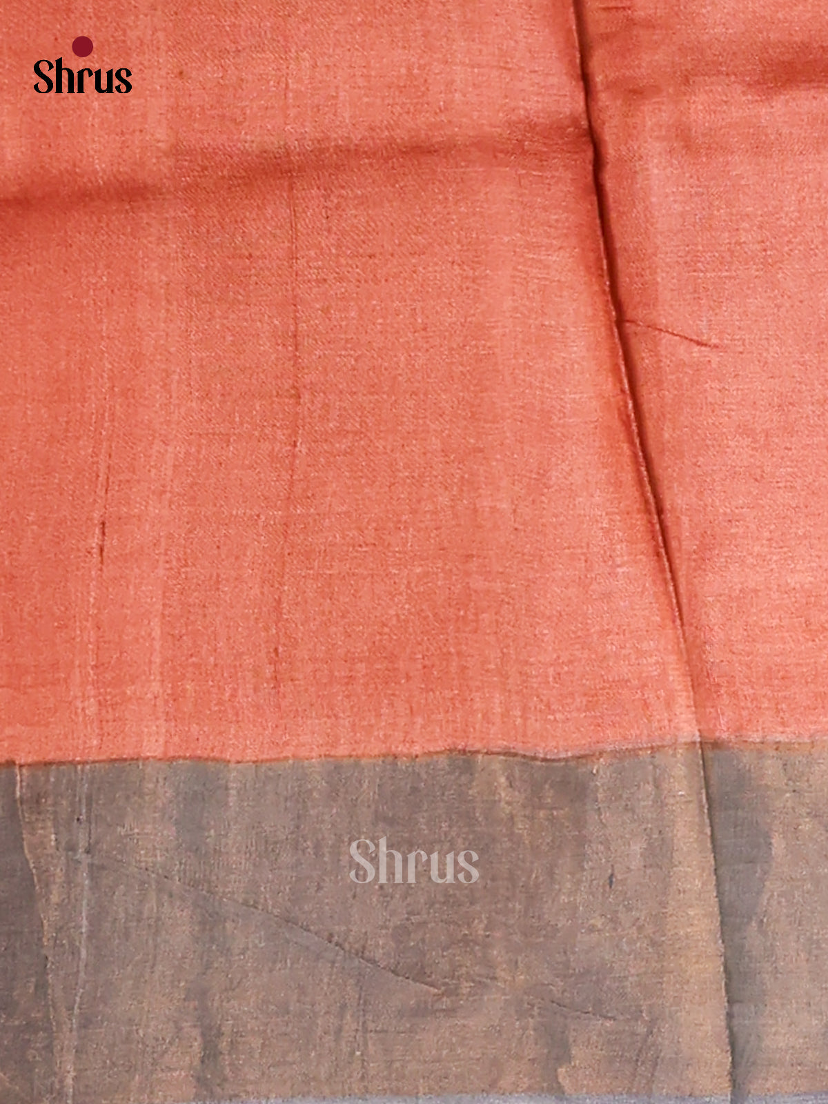 Brown & Grey - Tussar Saree-1