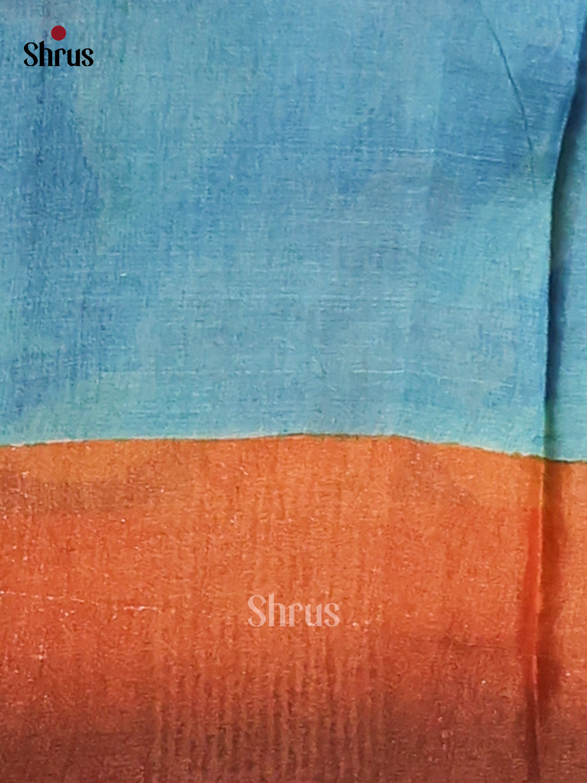 Teal & Blue- Tussar Saree-1