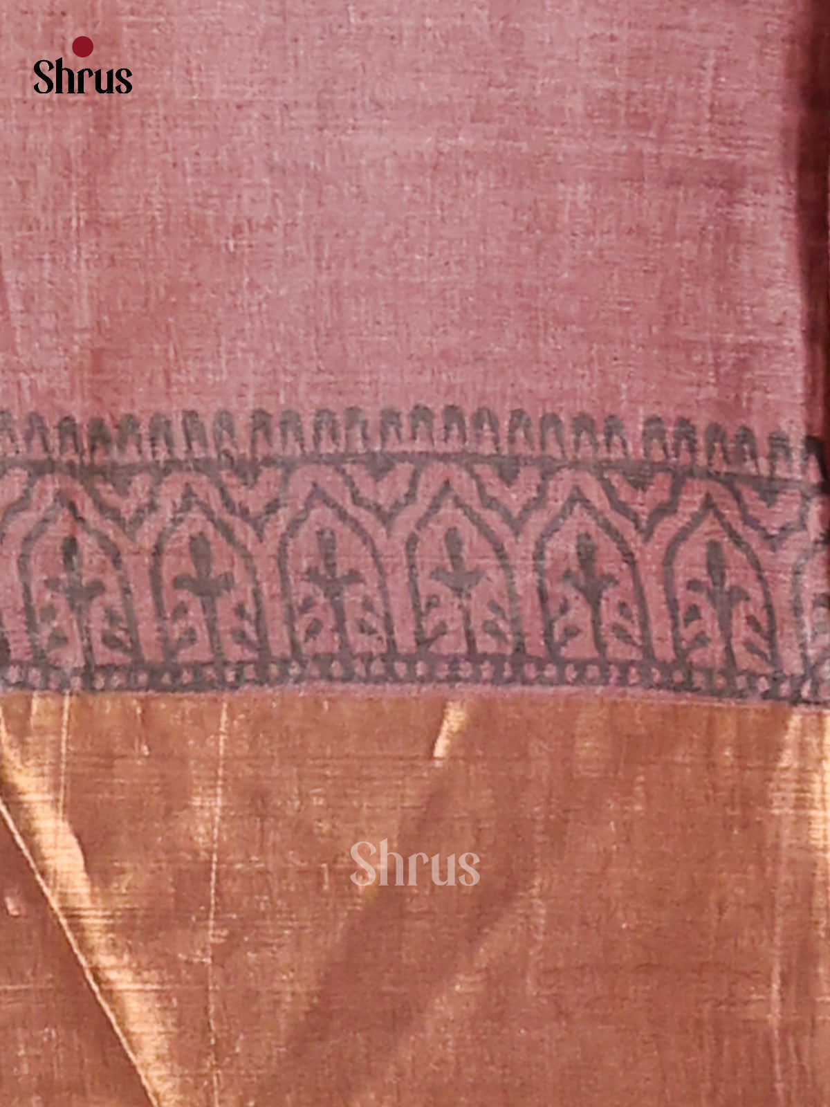 Yellow & Brown - Tussar Saree - Shop on Shrus.com