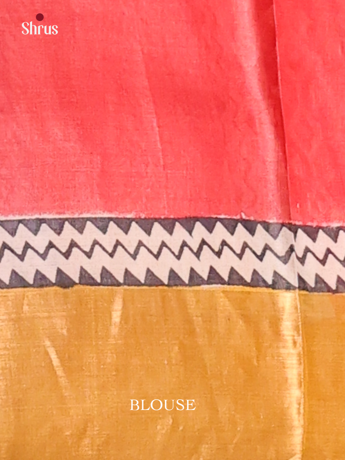 Cream & Red - Tussar Saree - Shop on Shrus.com