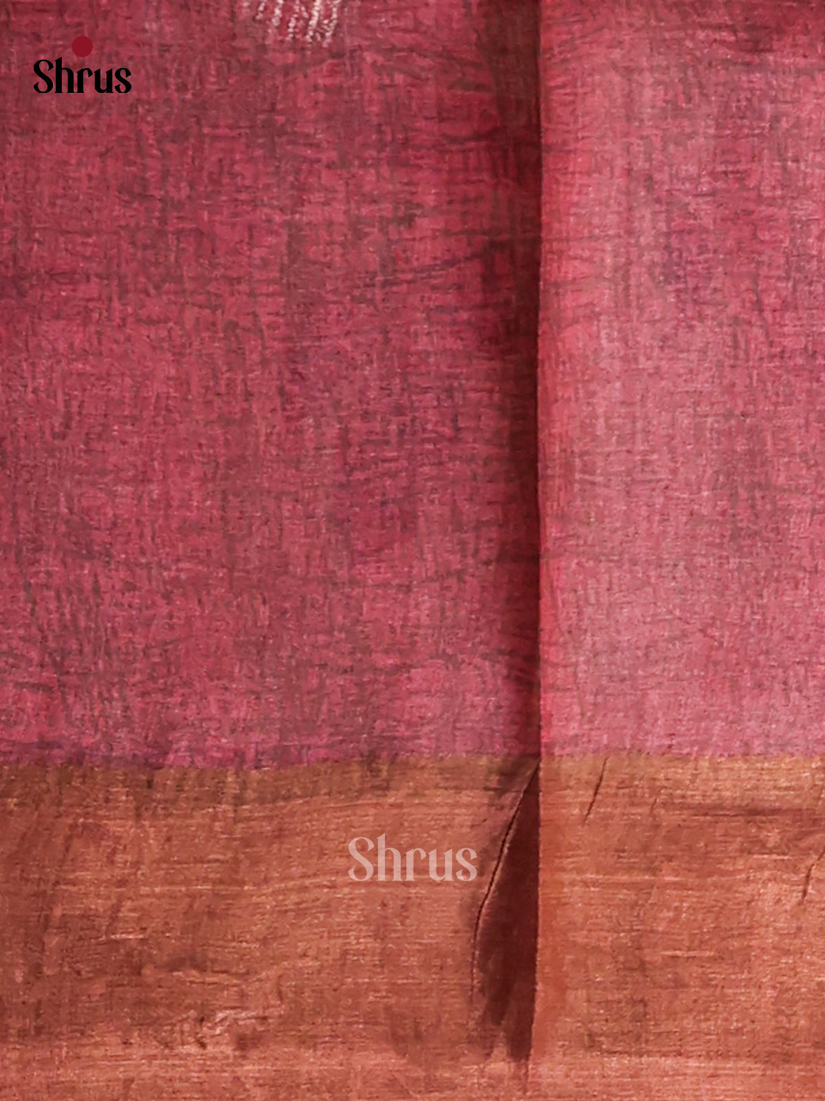 Cream & Pink- Tussar Saree - Shop on Shrus.com
