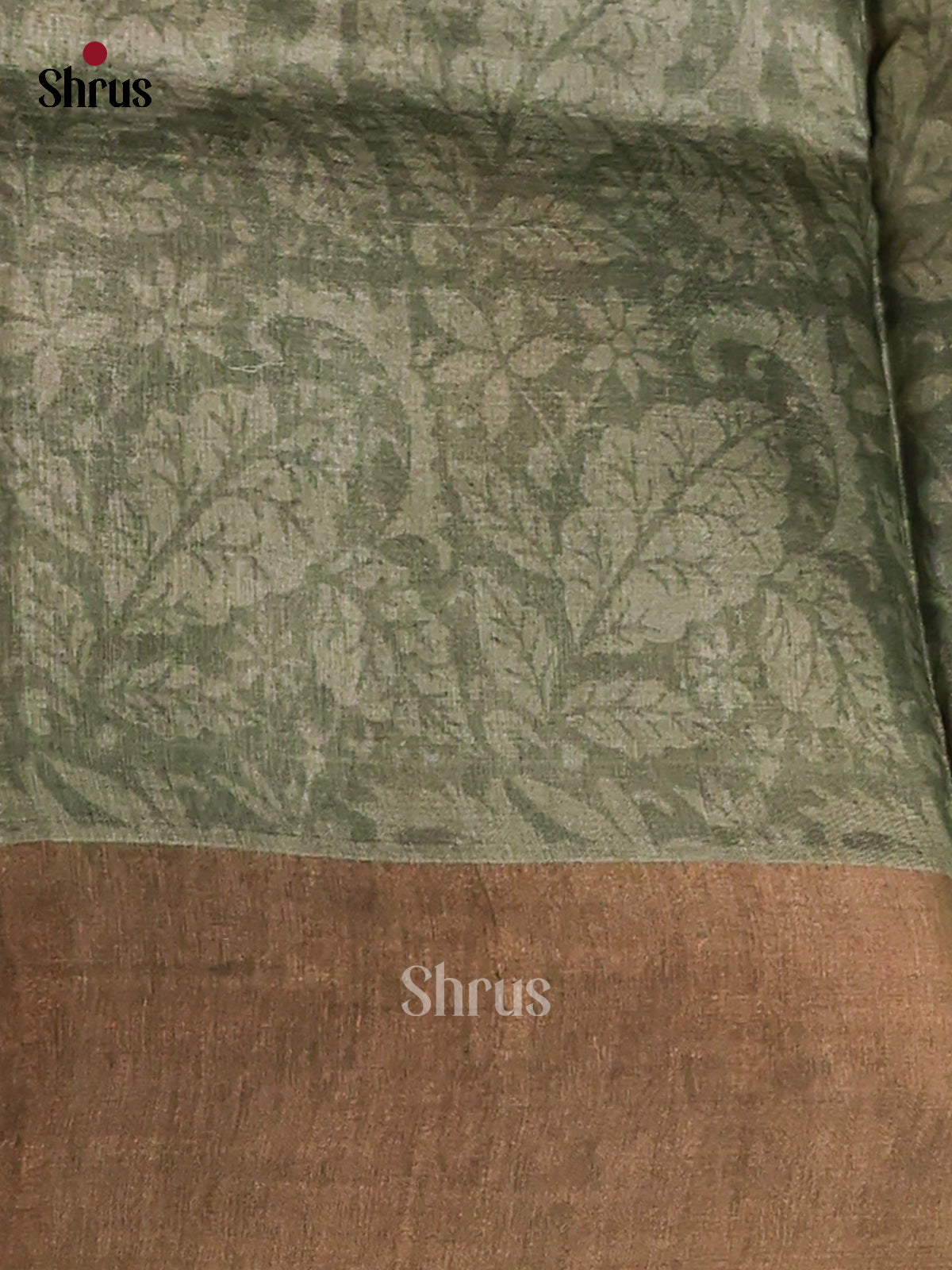 Mustard & Grey Green - Tussar Saree - Shop on Shrus.com