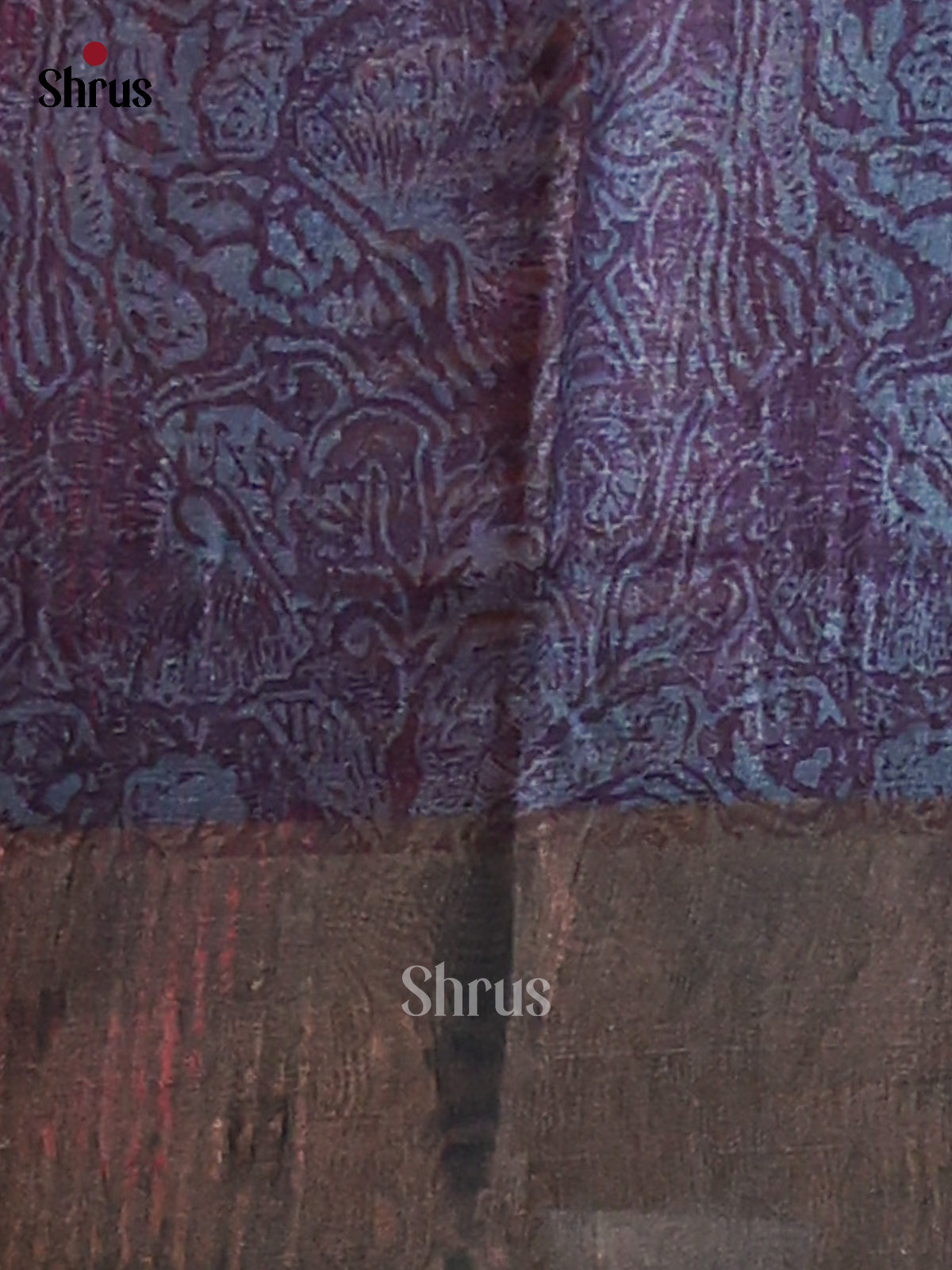 Brown & Blue- Tussar Saree - Shop on Shrus.com