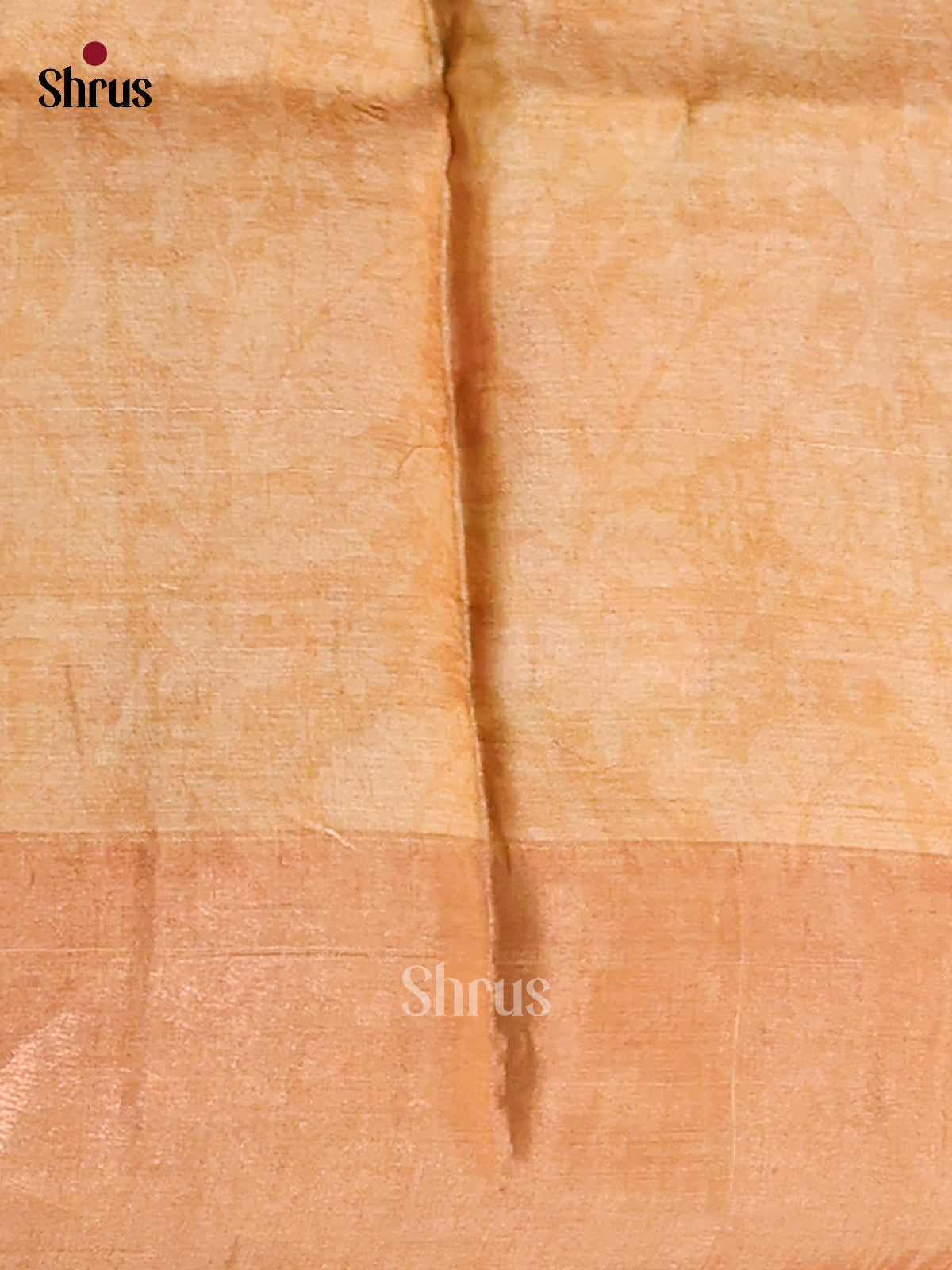 Brown & Peach - Tussar Saree-1