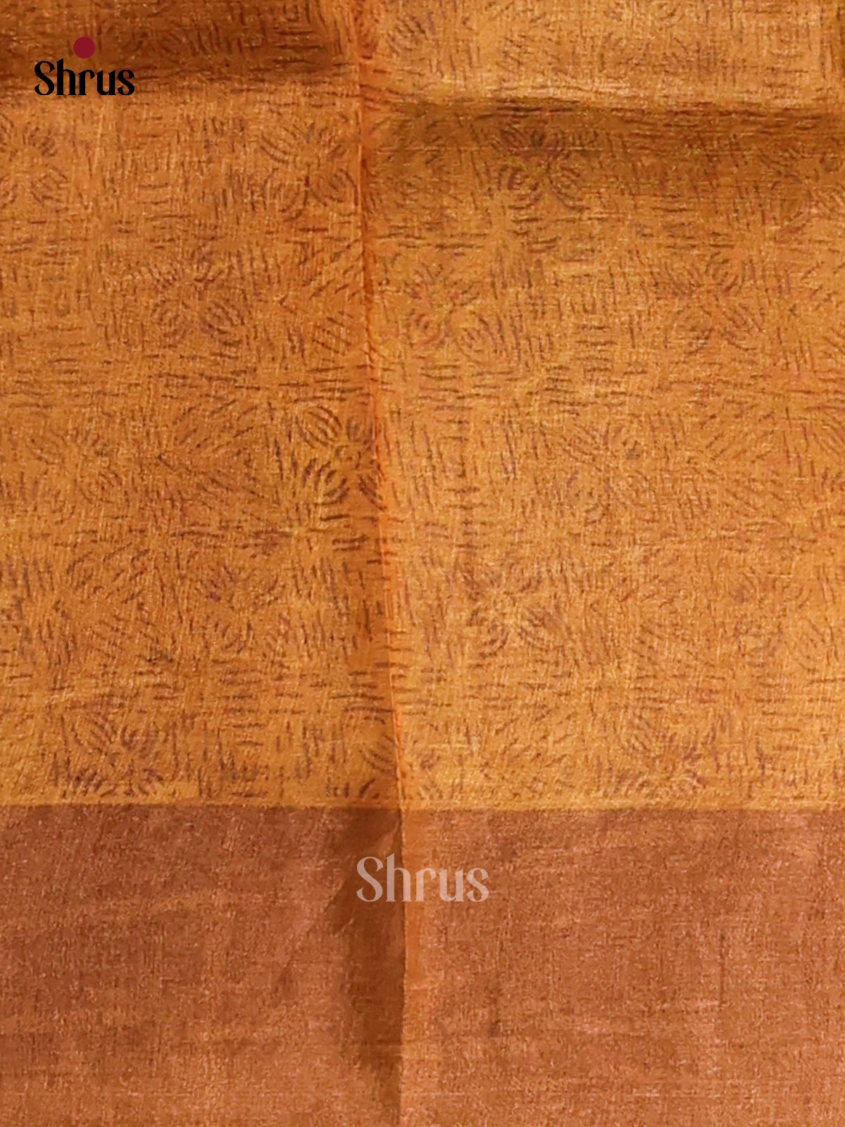 Cream & Mustard - Tussar Saree - Shop on Shrus.com