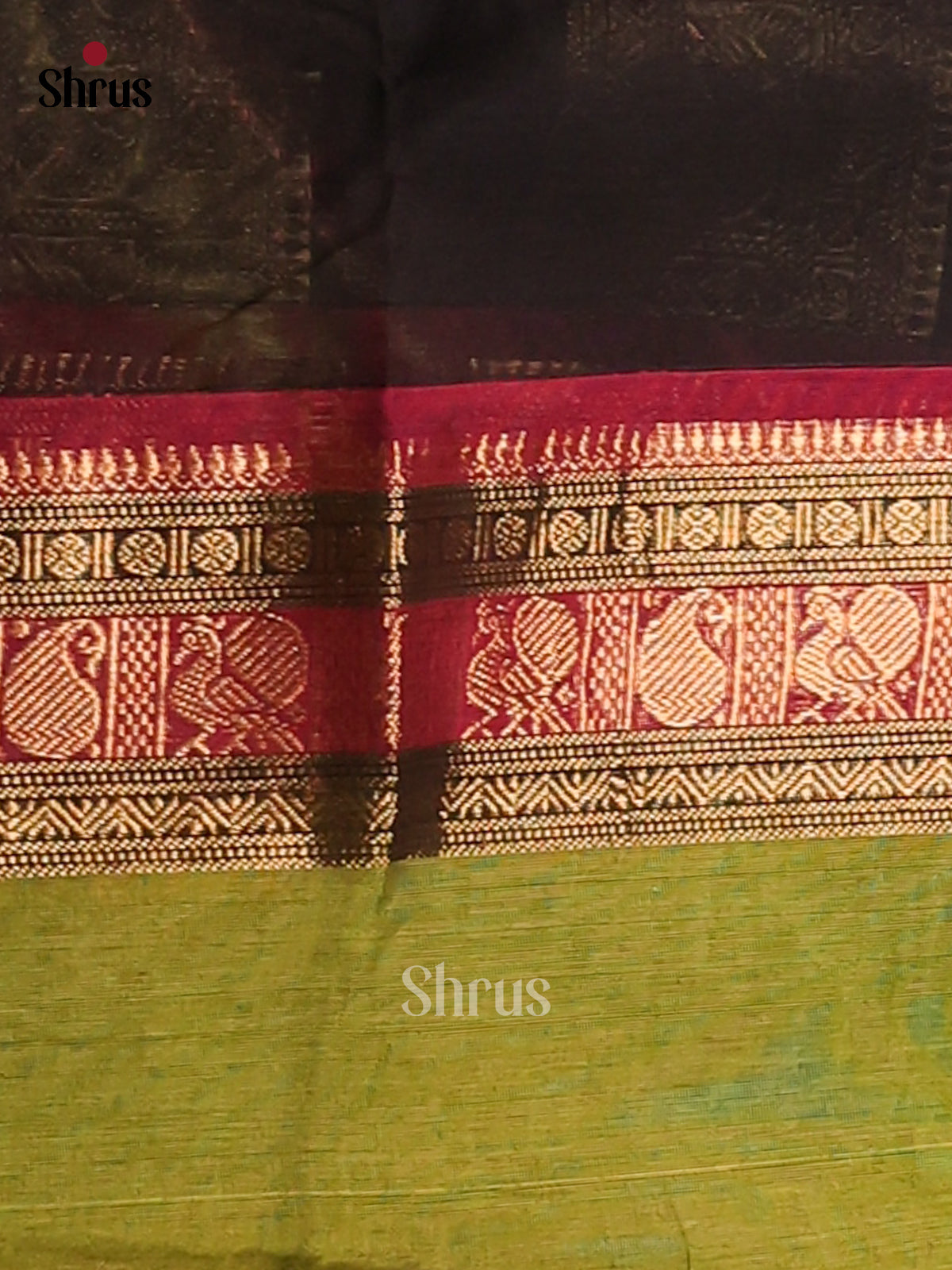 Black & Green- Chettinad Cotton Saree - Shop on Shrus.com