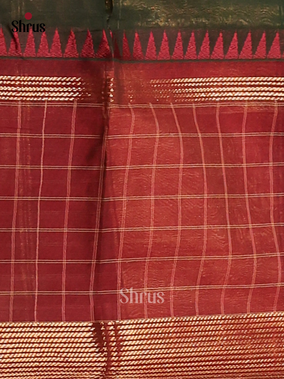 Green & Maroon- Chettinad Cotton Saree - Shop on Shrus.com