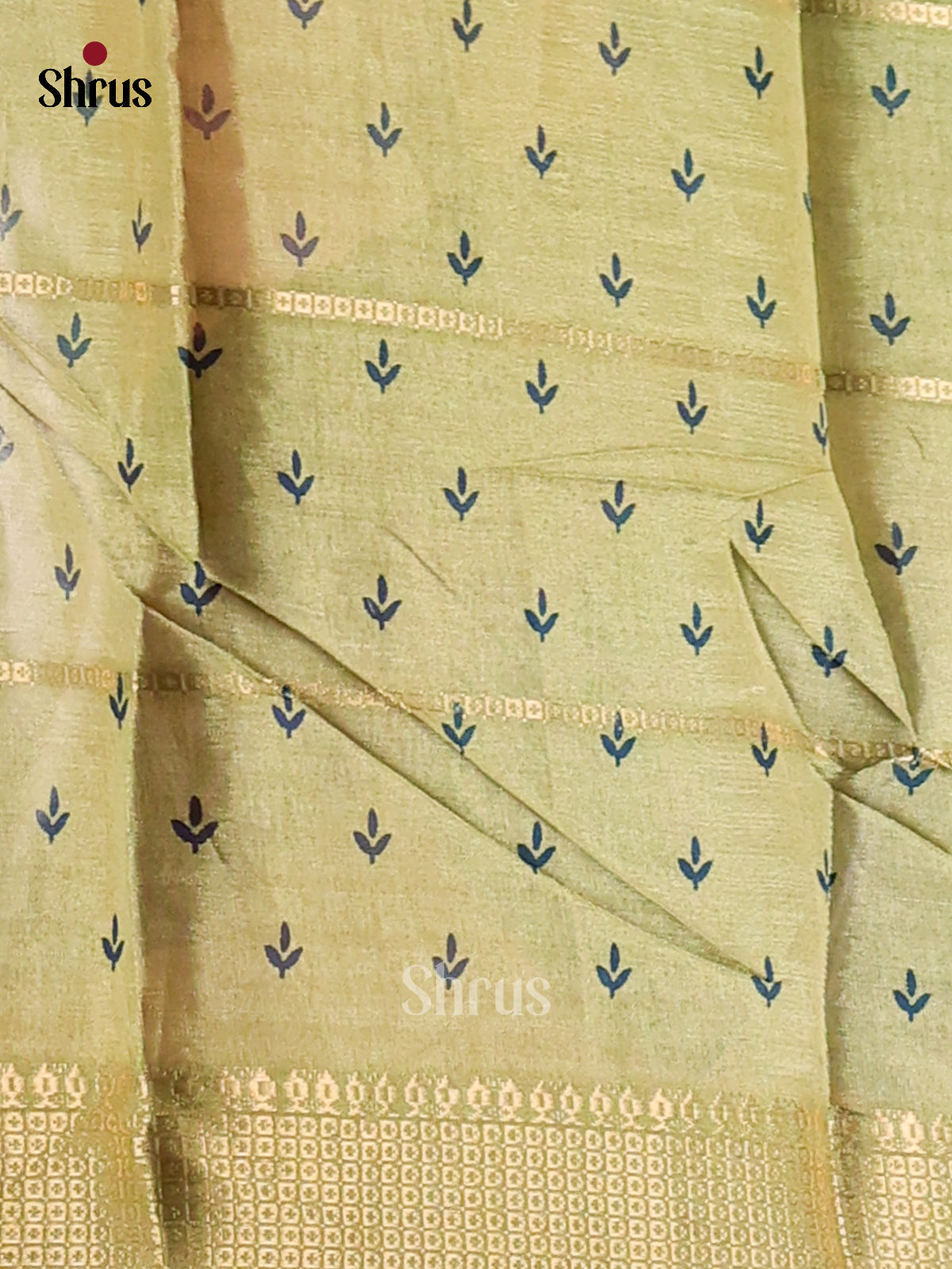 Green - Semi Crepe Saree - Shop on Shrus.com