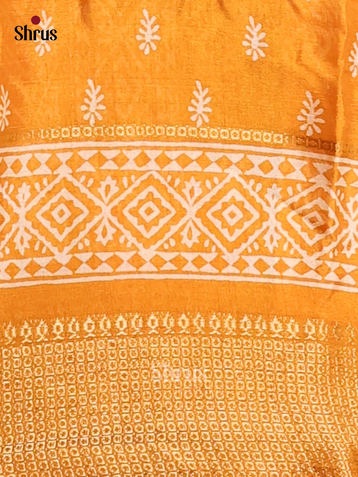 Mustard - Semi Crepe Saree - Shop on Shrus.com