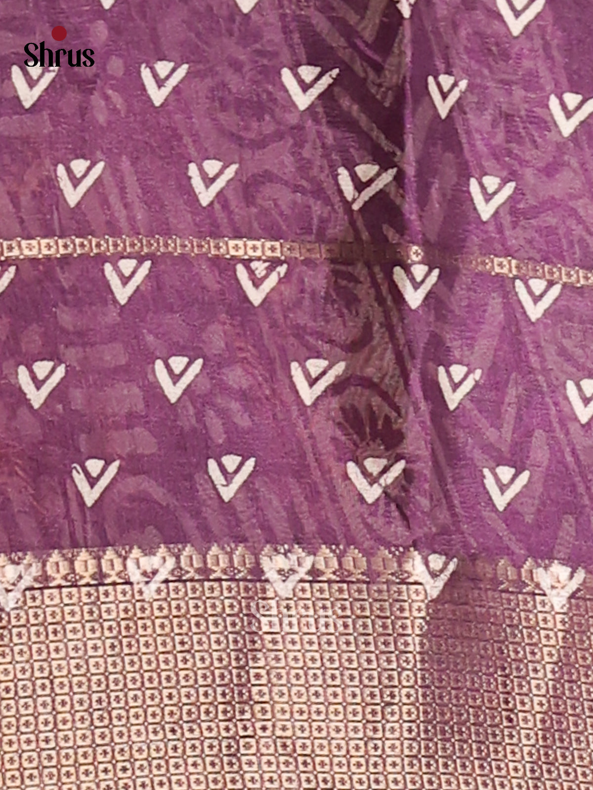 Dark Lavender - Semi Crepe Saree - Shop on Shrus.com