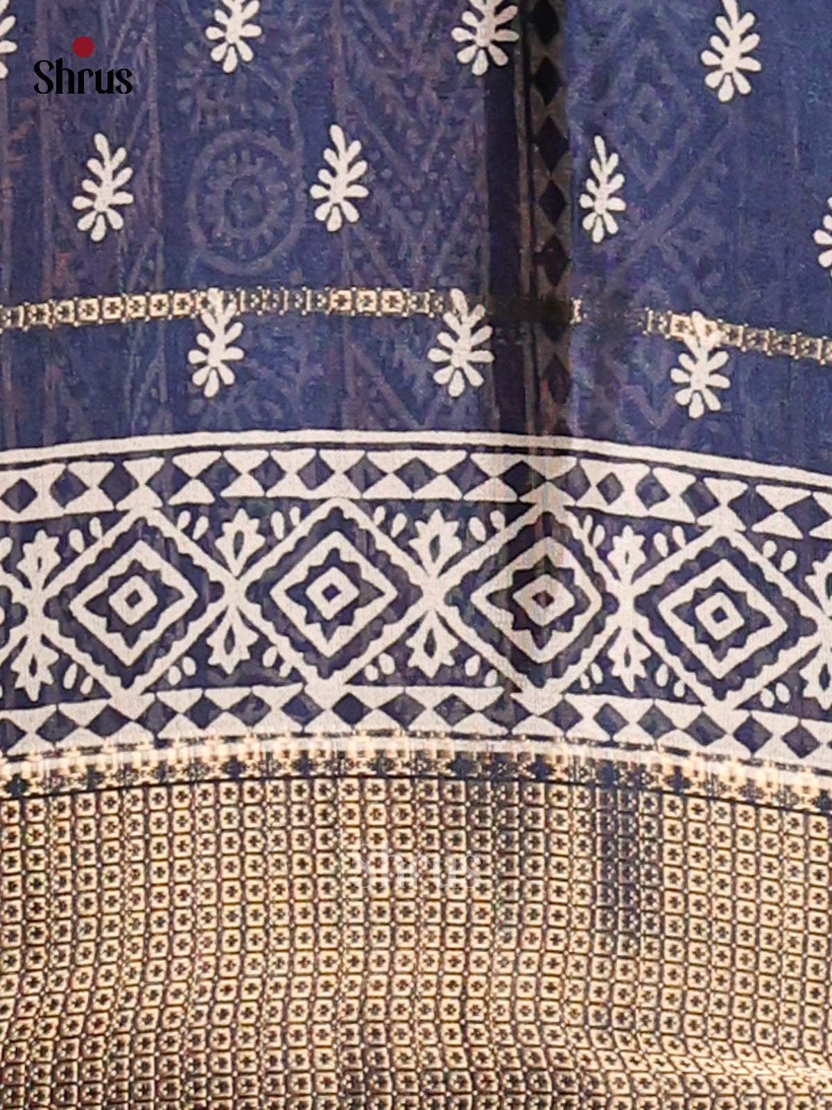 Blue - Semi Crepe Saree - Shop on Shrus.com