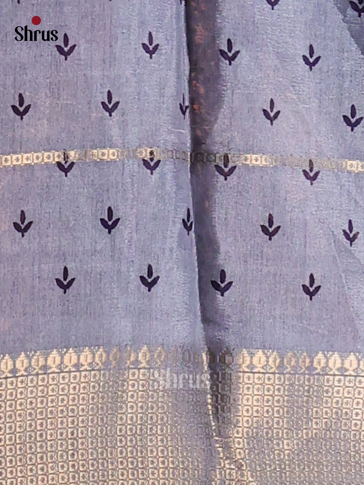 Powder Blue - Semi Crepe Saree - Shop on Shrus.com