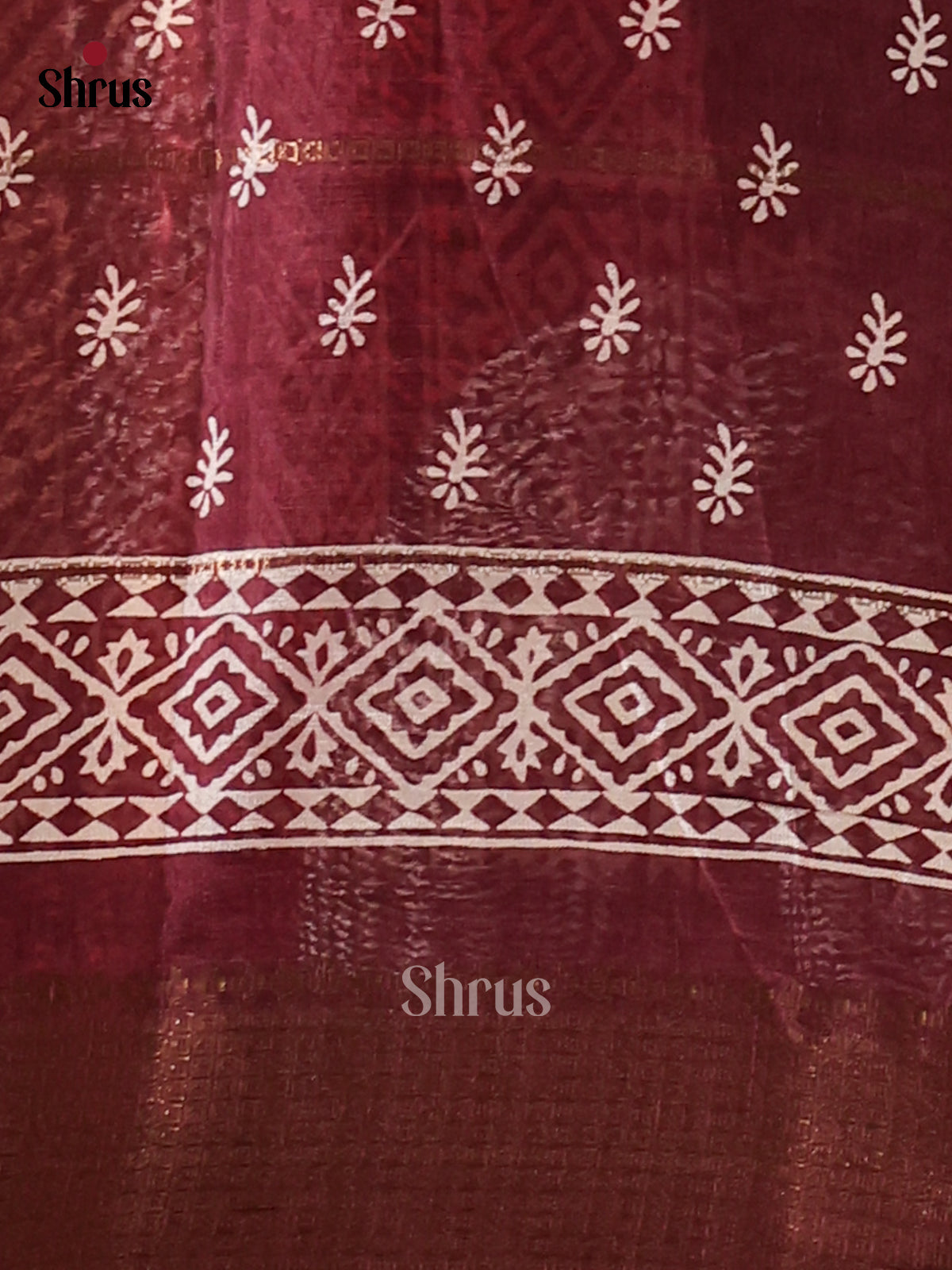 Maroon - Semi Crepe Saree - Shop on Shrus.com