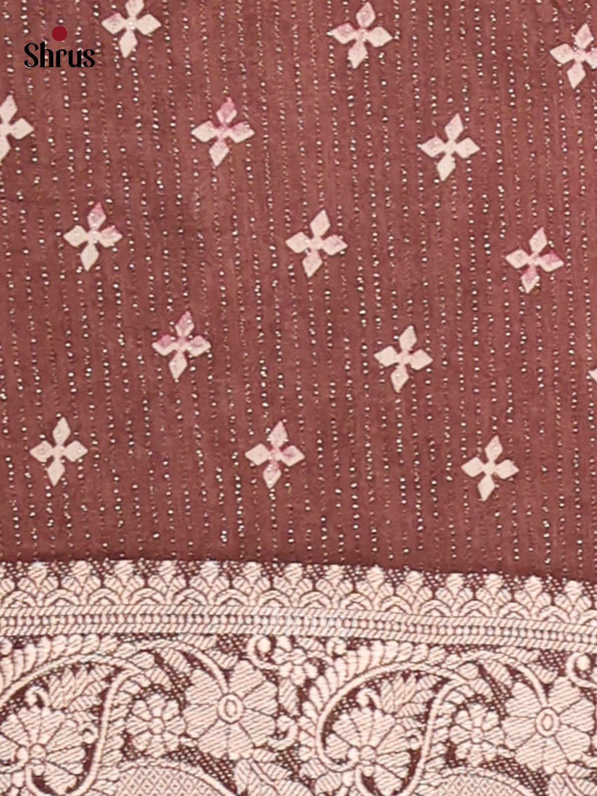 Brown - Semi Crepe Saree - Shop on Shrus.com