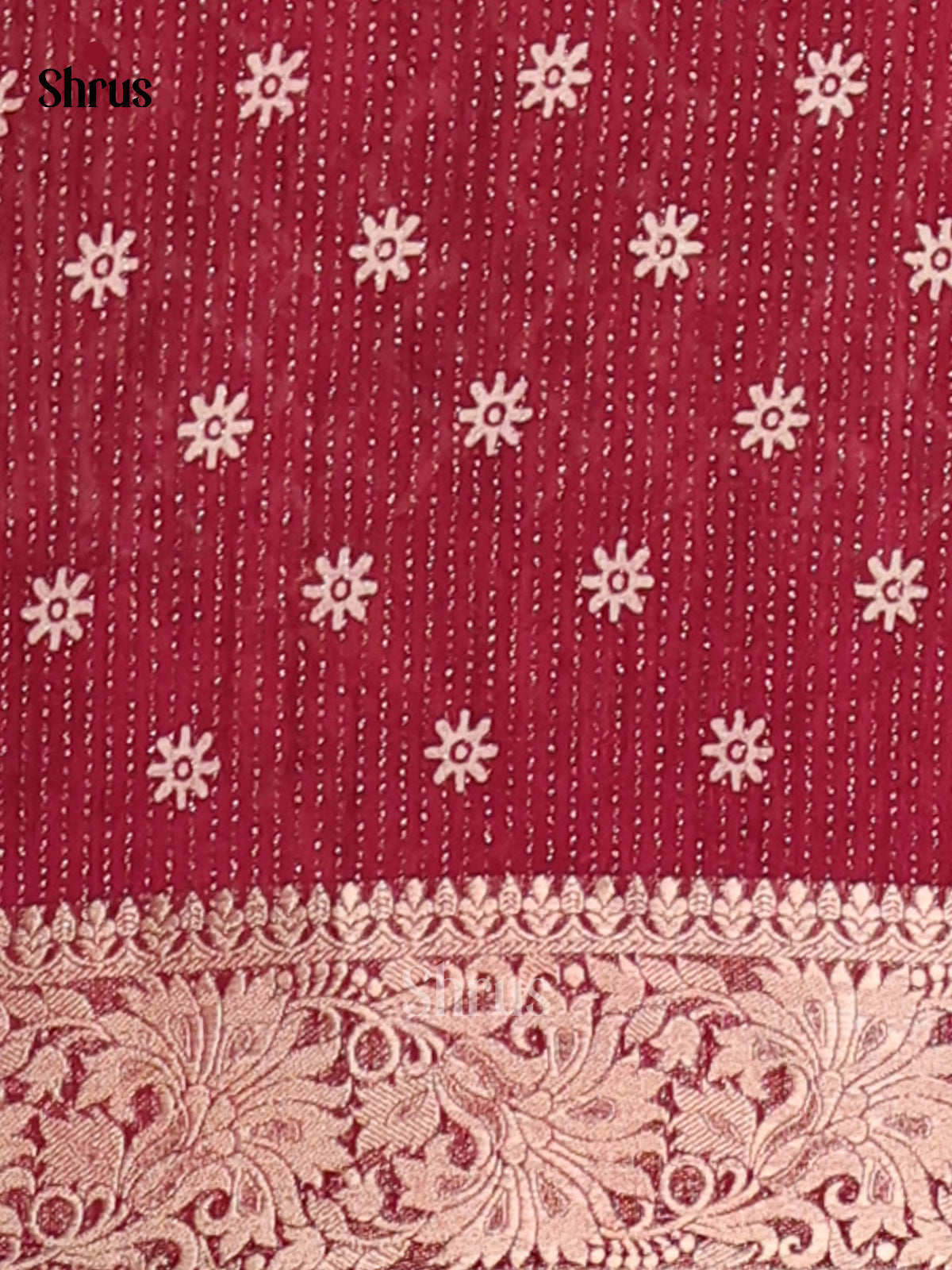 Maroon - Semi Crepe Saree - Shop on Shrus.com