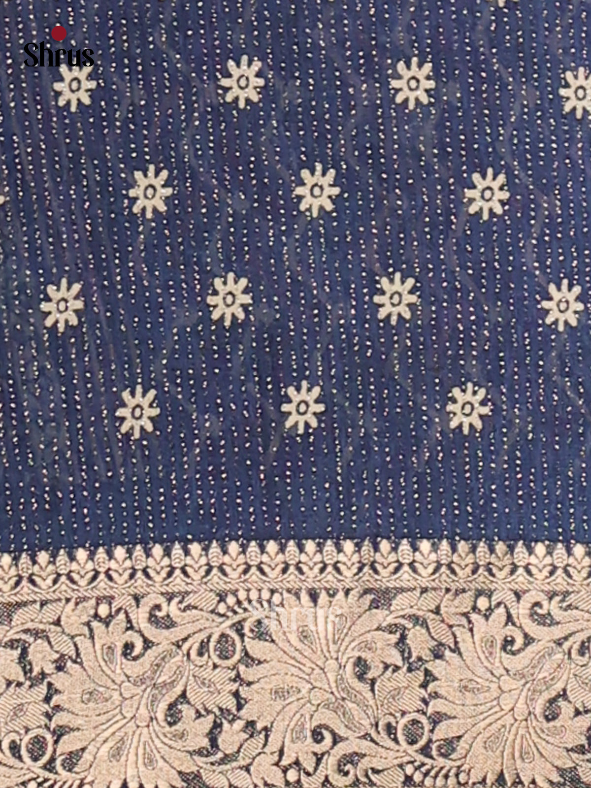 Blue - Semi Crepe Saree - Shop on Shrus.com