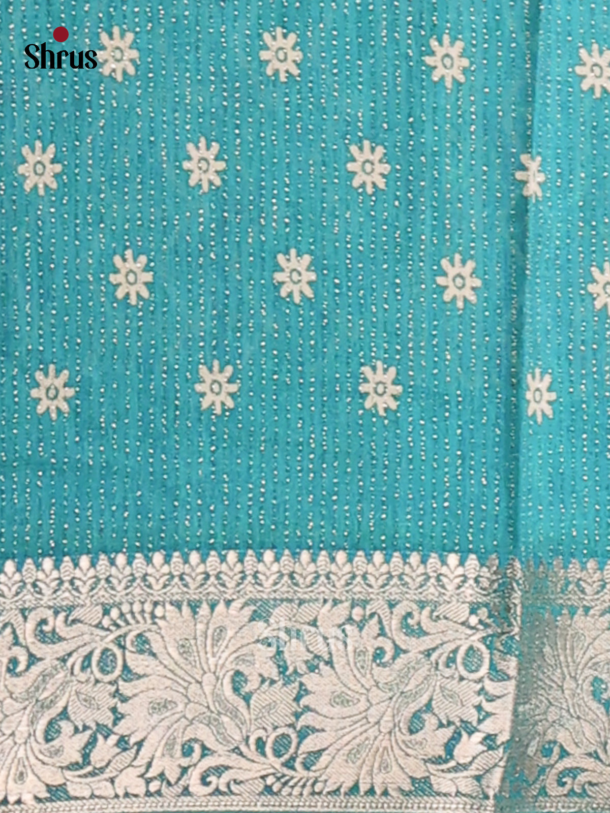 Sky Blue - Semi Crepe Saree - Shop on Shrus.com