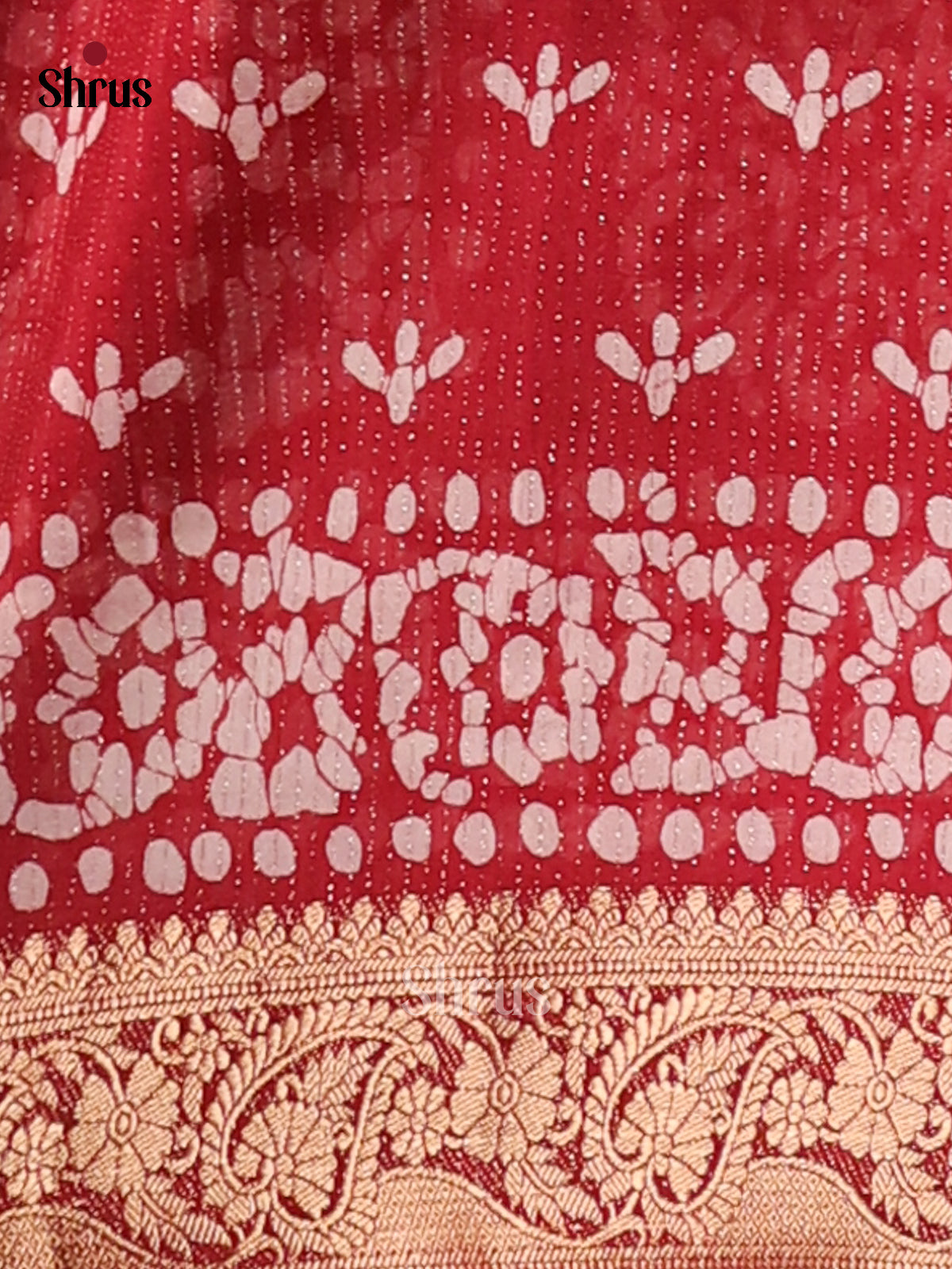 Red - Semi Crepe Saree - Shop on Shrus.com