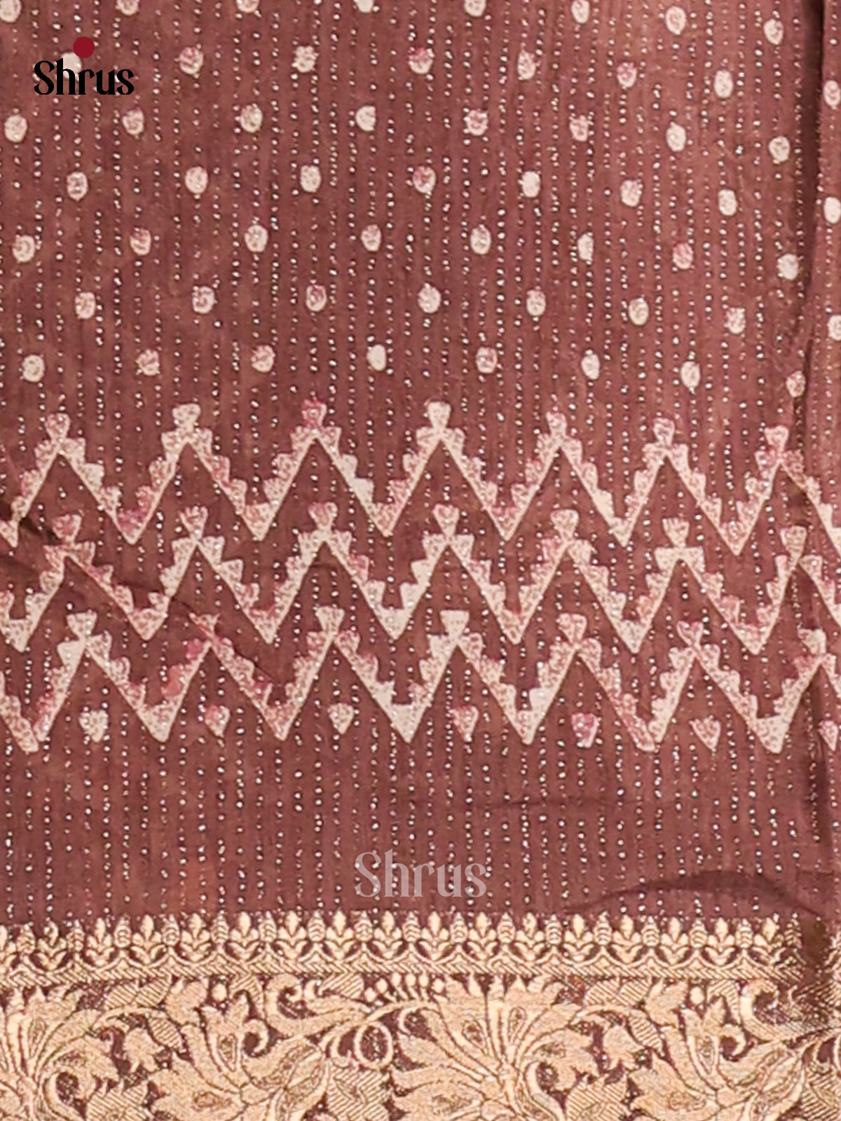 Brown - Semi Crepe Saree - Shop on Shrus.com