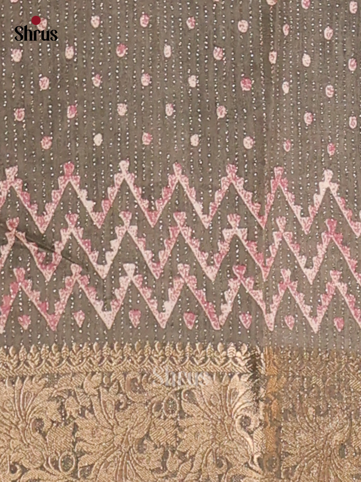 Grey - Semi Crepe Saree - Shop on Shrus.com