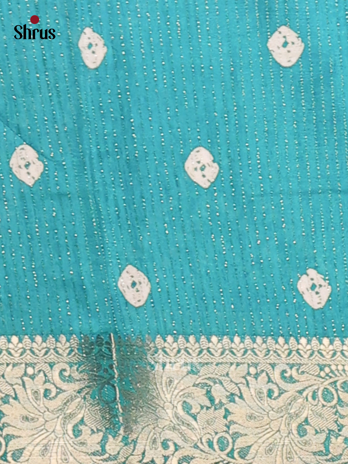 Teal - Semi Crepe Saree - Shop on Shrus.com