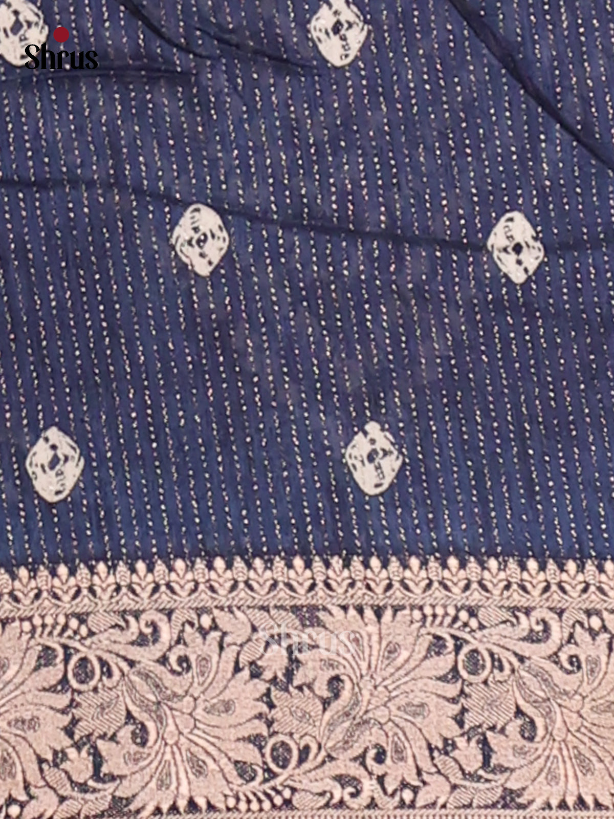 Blue- Semi Crepe Saree - Shop on Shrus.com