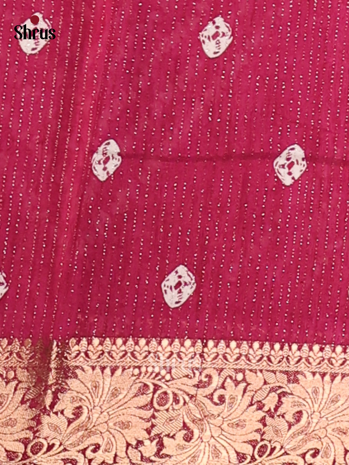 Maroon - Semi Crepe Saree - Shop on Shrus.com