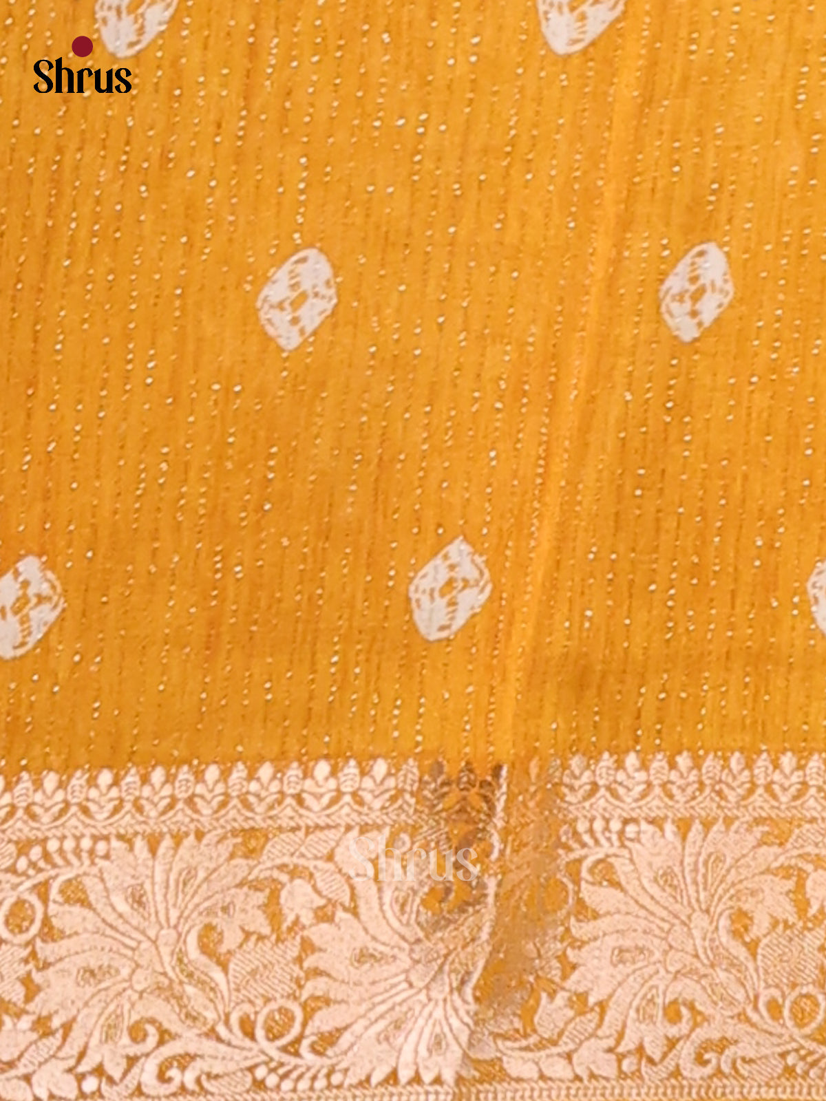 Mustard - Semi Crepe Saree - Shop on Shrus.com