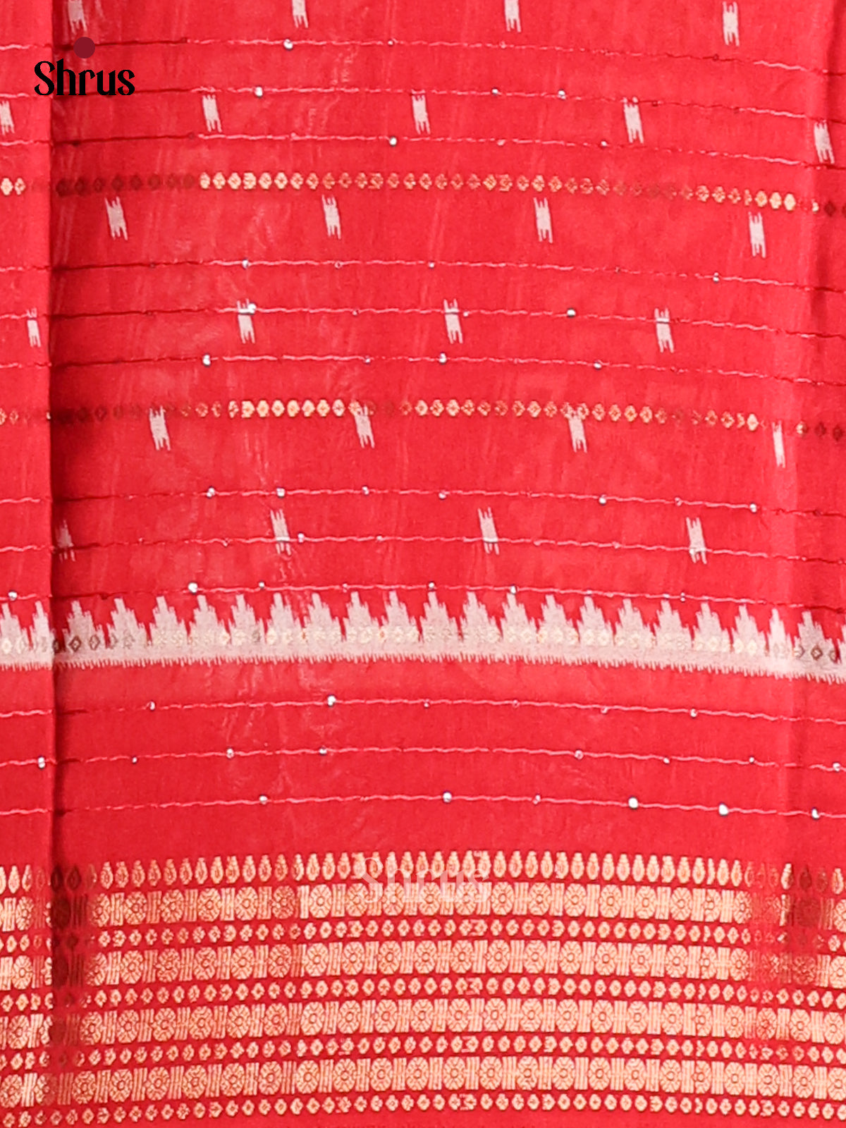 Red - Semi Crepe Saree - Shop on Shrus.com
