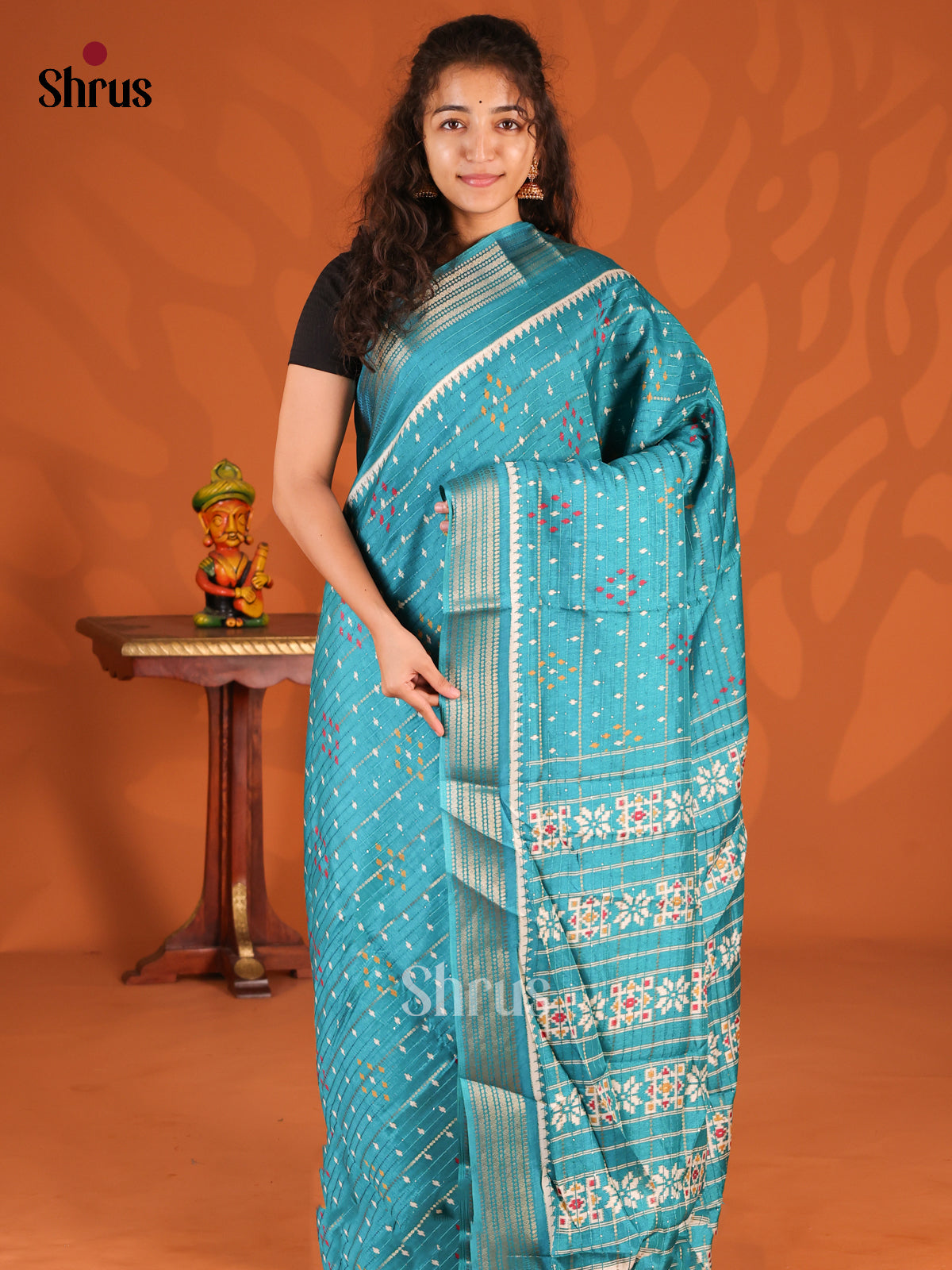 Blue - Semi Crepe Saree - Shop on Shrus.com