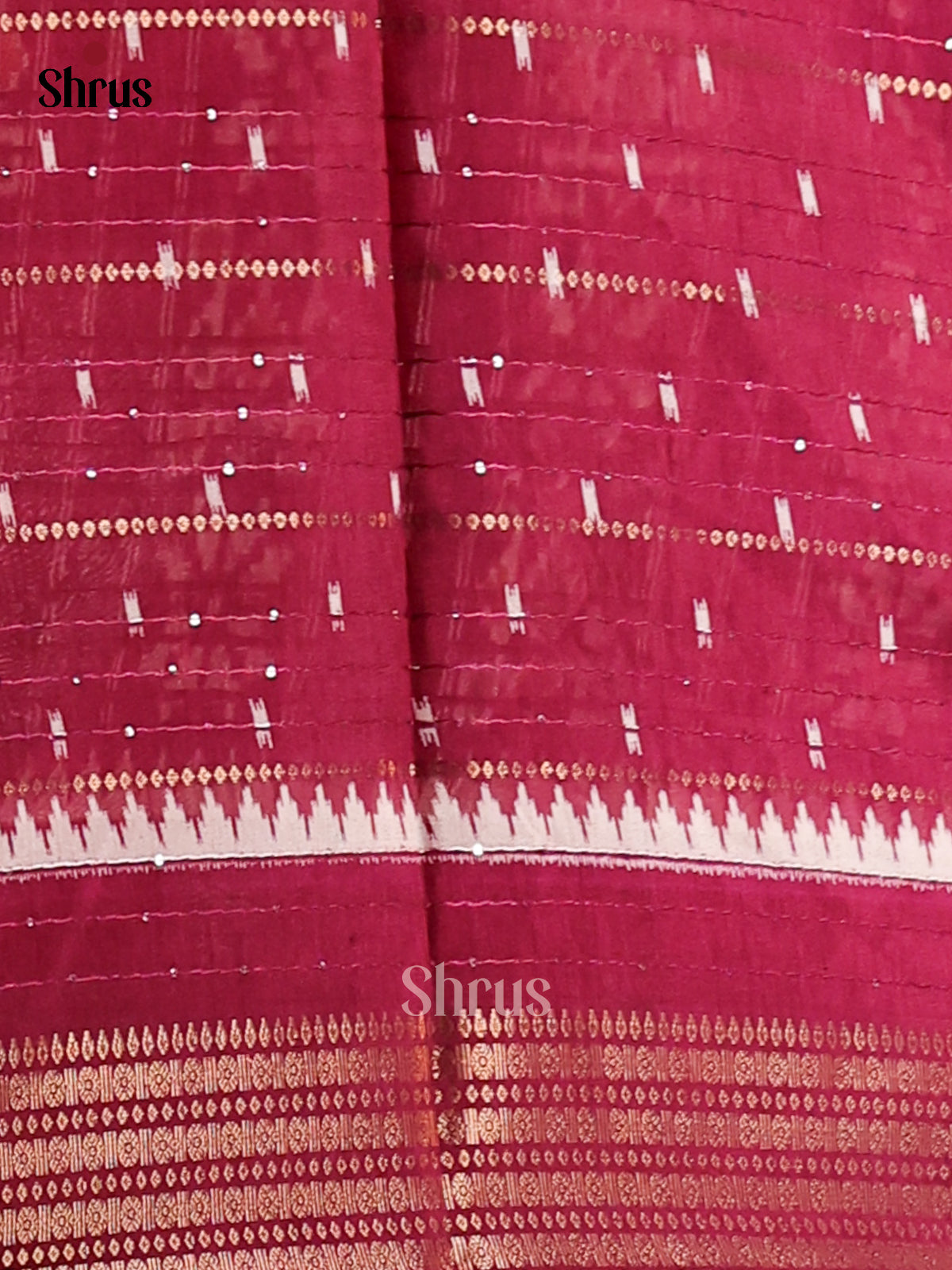Maroon- Semi Crepe Saree - Shop on Shrus.com