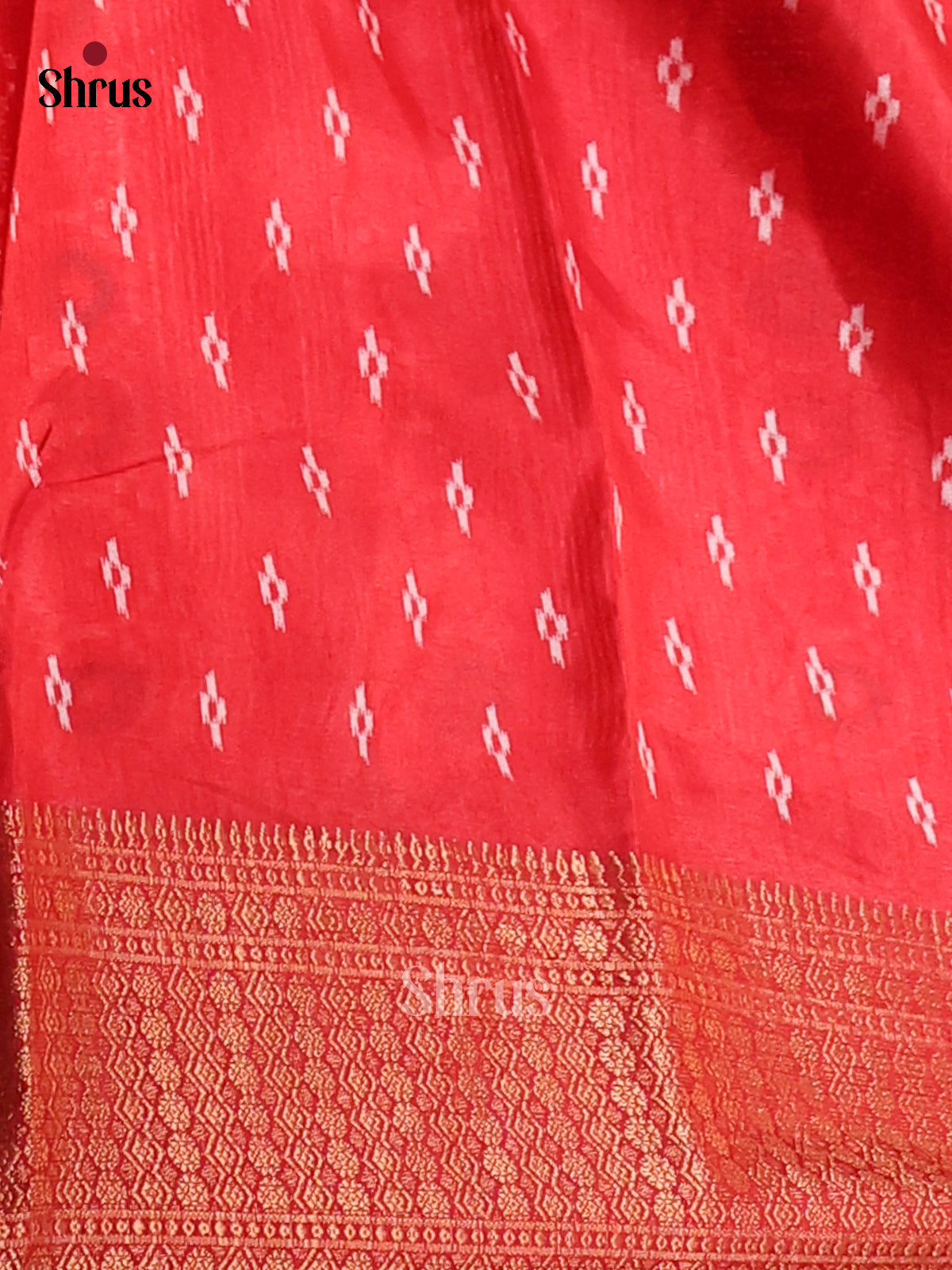 Red - Semi Crepe Saree - Shop on Shrus.com