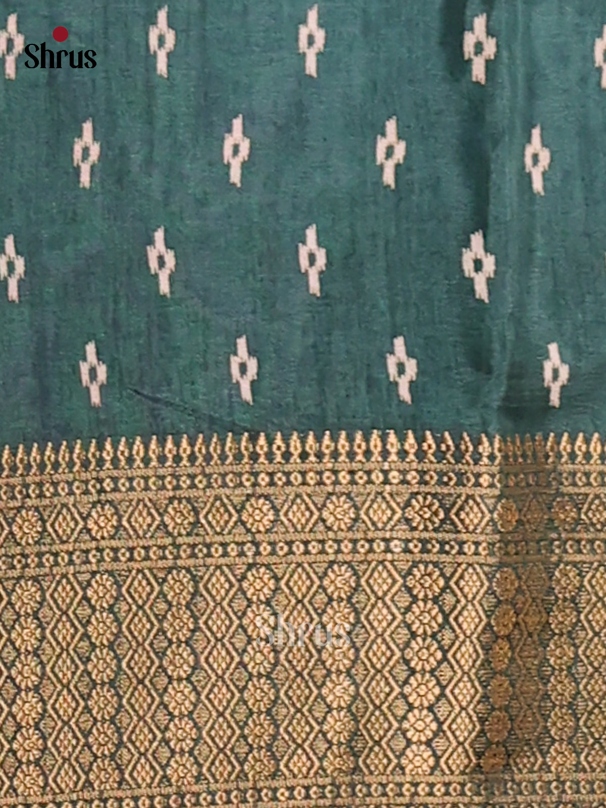 Green - Semi Crepe Saree - Shop on Shrus.com