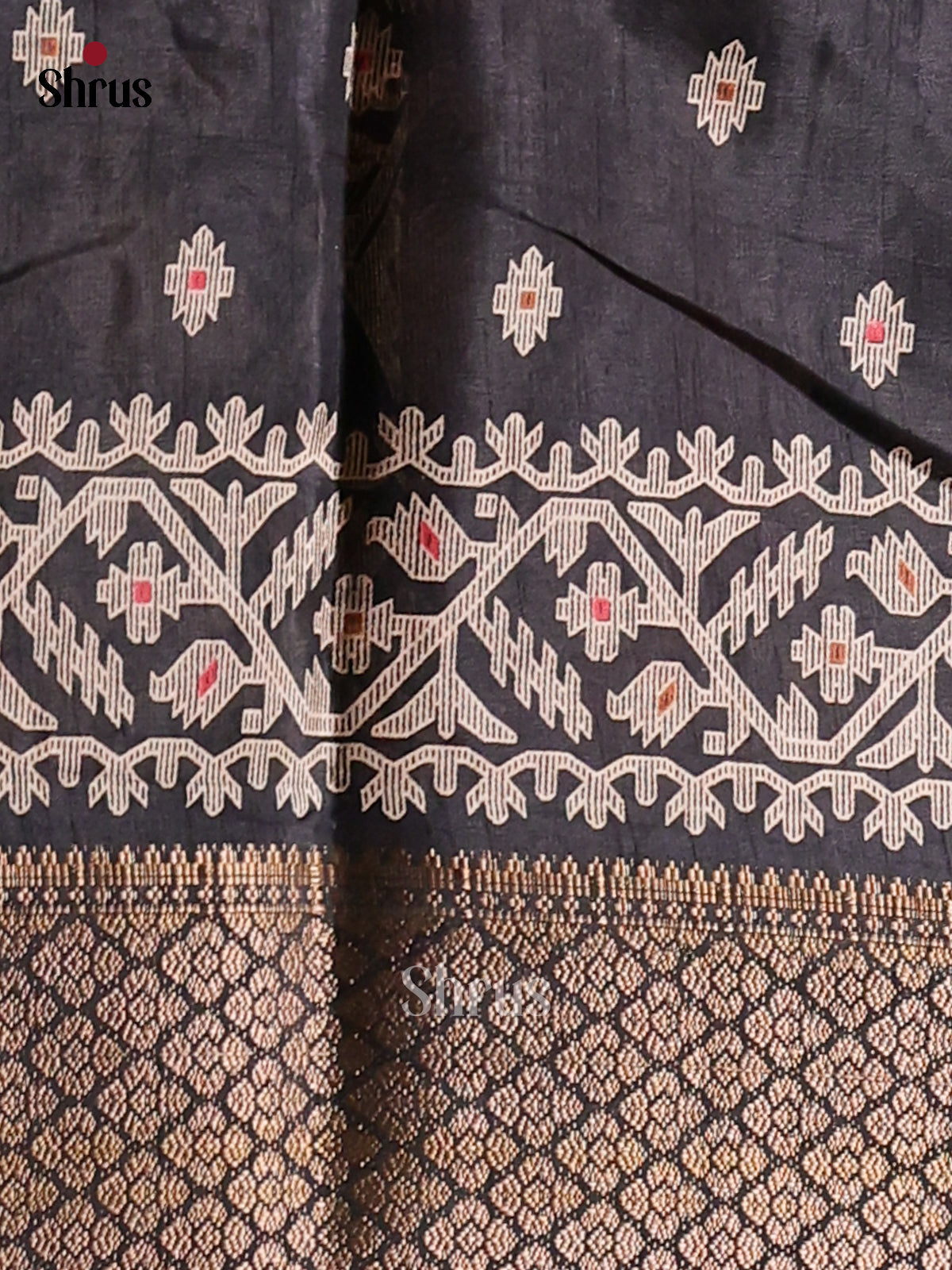 Black - Semi Crepe Saree - Shop on Shrus.com