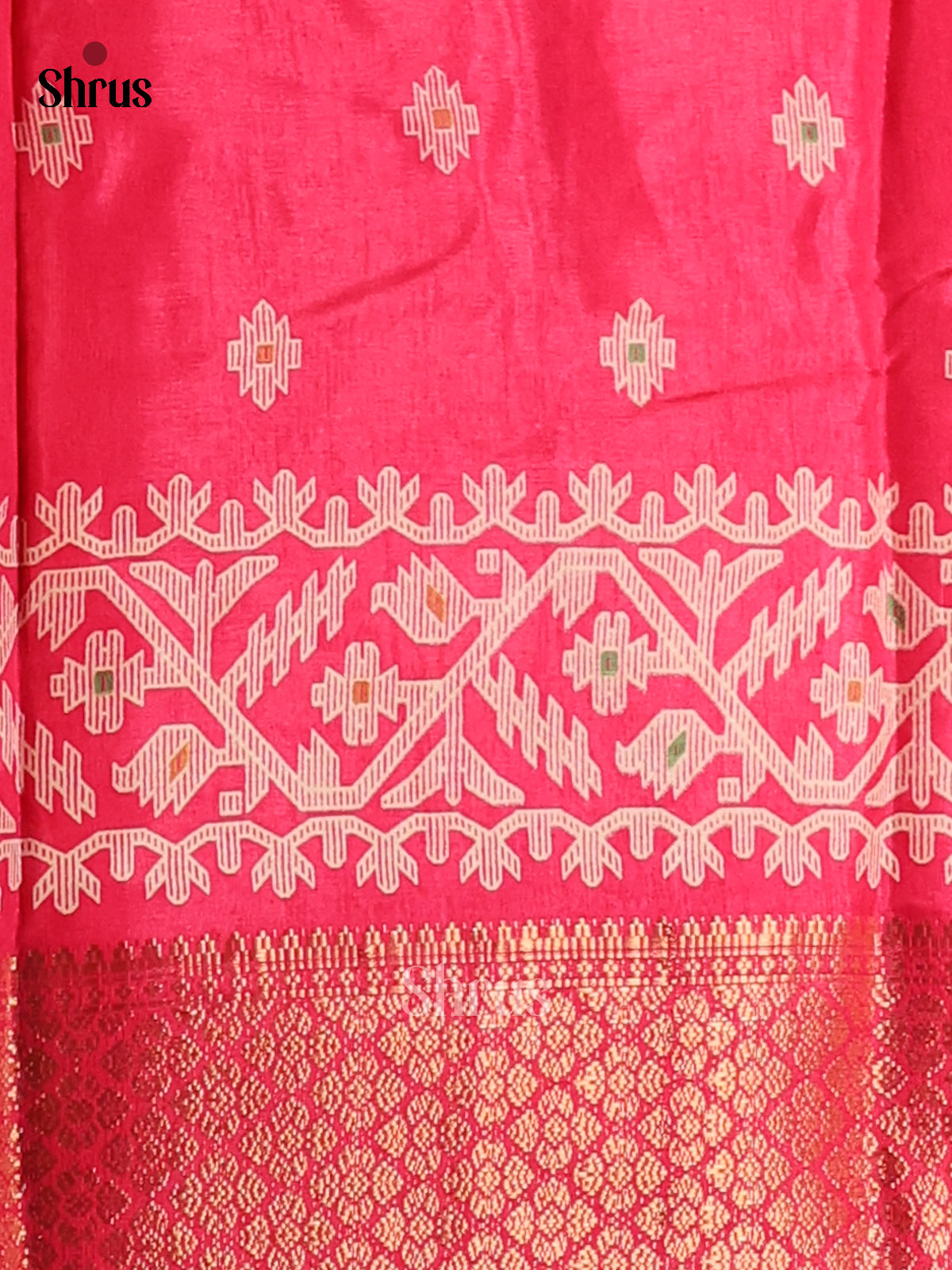 Pink - Semi Crepe Saree - Shop on Shrus.com