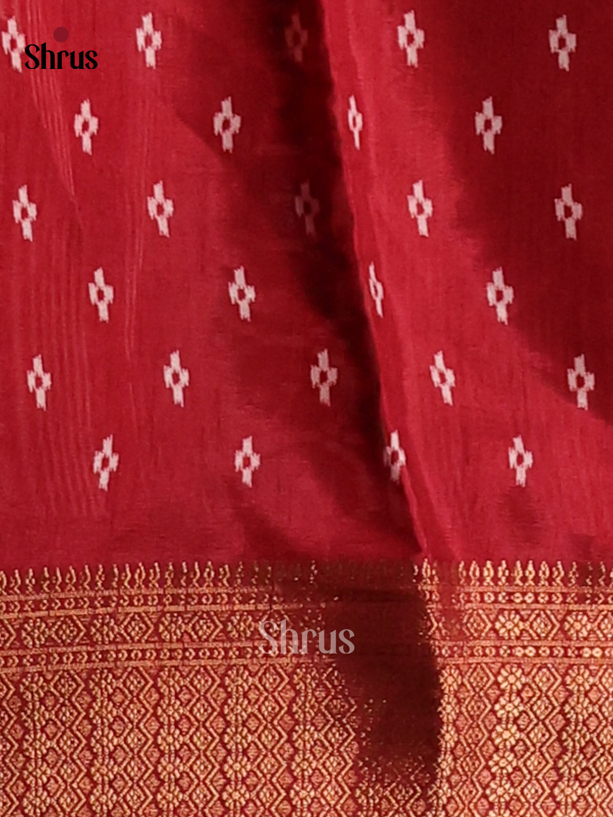 Red- Semi Crepe Saree - Shop on Shrus.com