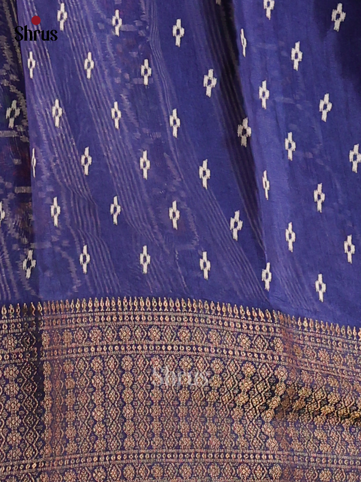 Blue- Semi Crepe Saree - Shop on Shrus.com