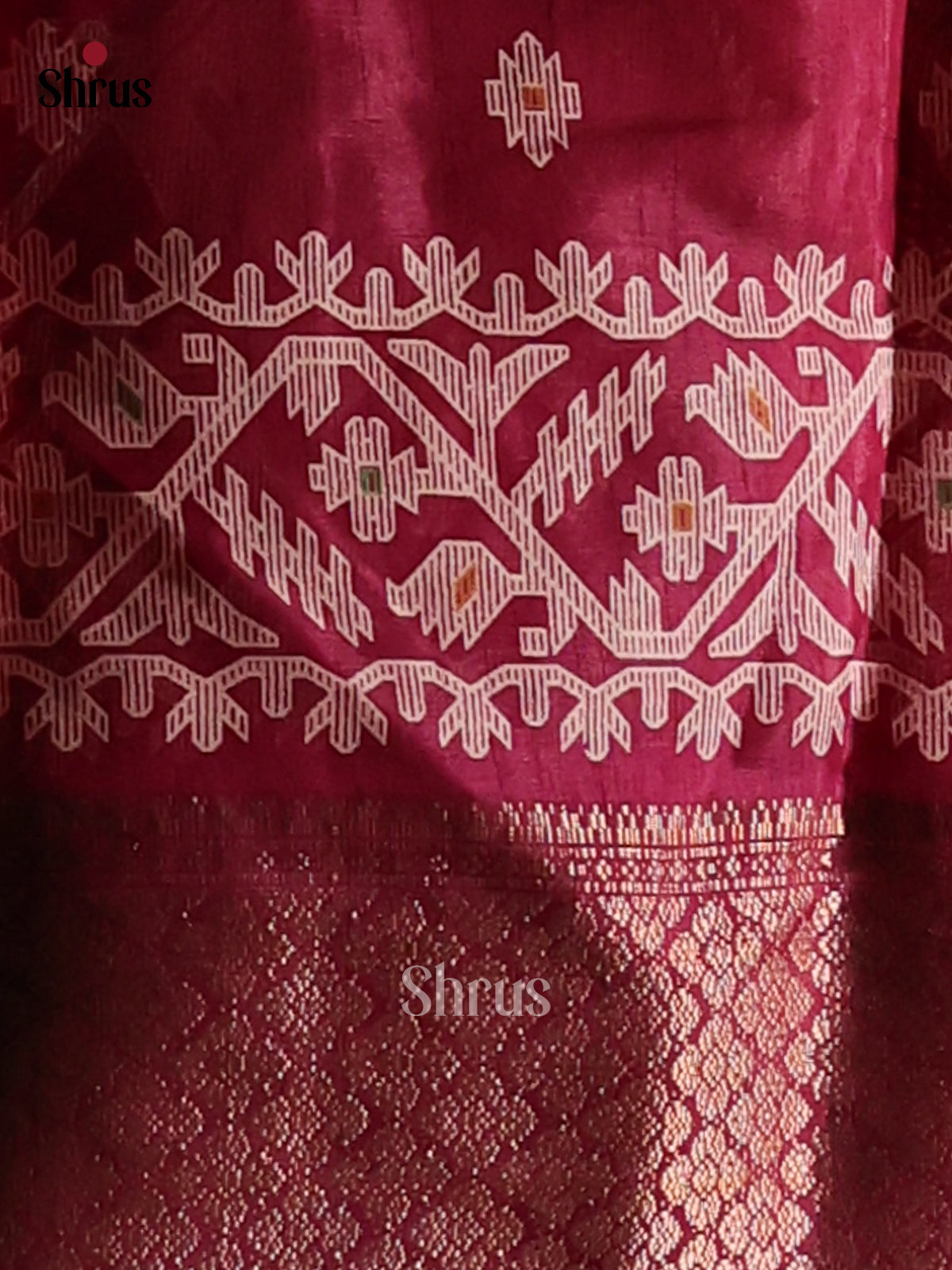 Maroon - Semi Crepe Saree - Shop on Shrus.com