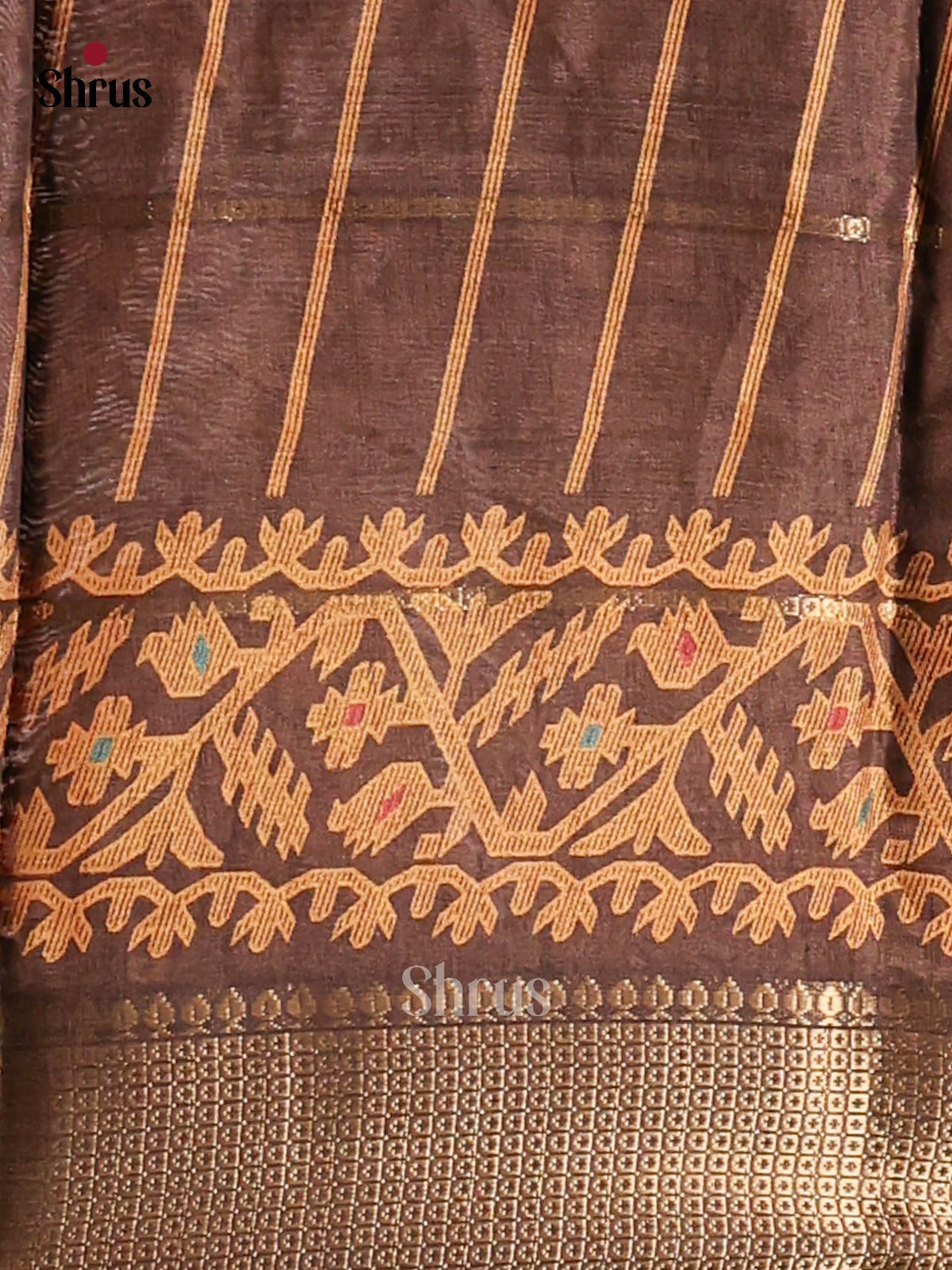 Brown - Semi Crepe Saree - Shop on Shrus.com
