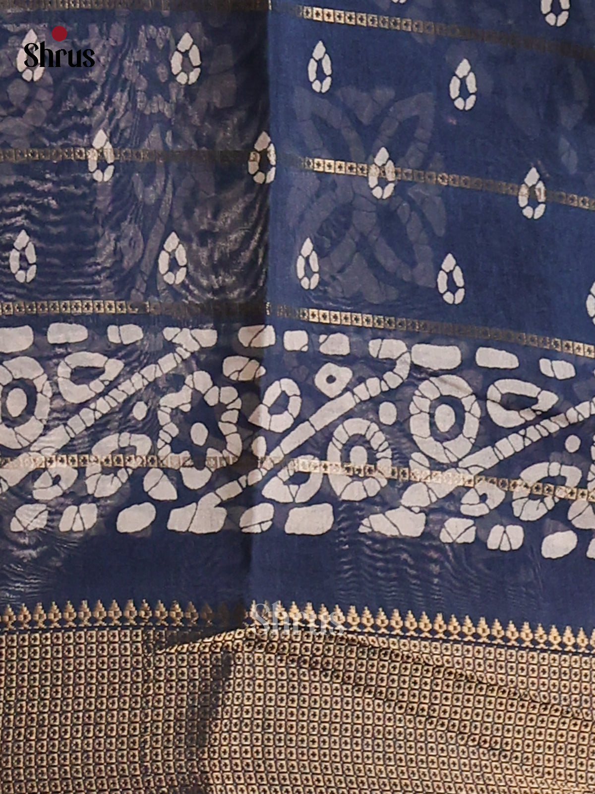 Blue - Semi Crepe Saree - Shop on Shrus.com
