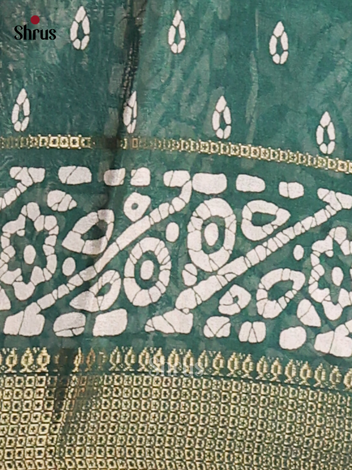 Green - Semi Crepe Saree - Shop on Shrus.com