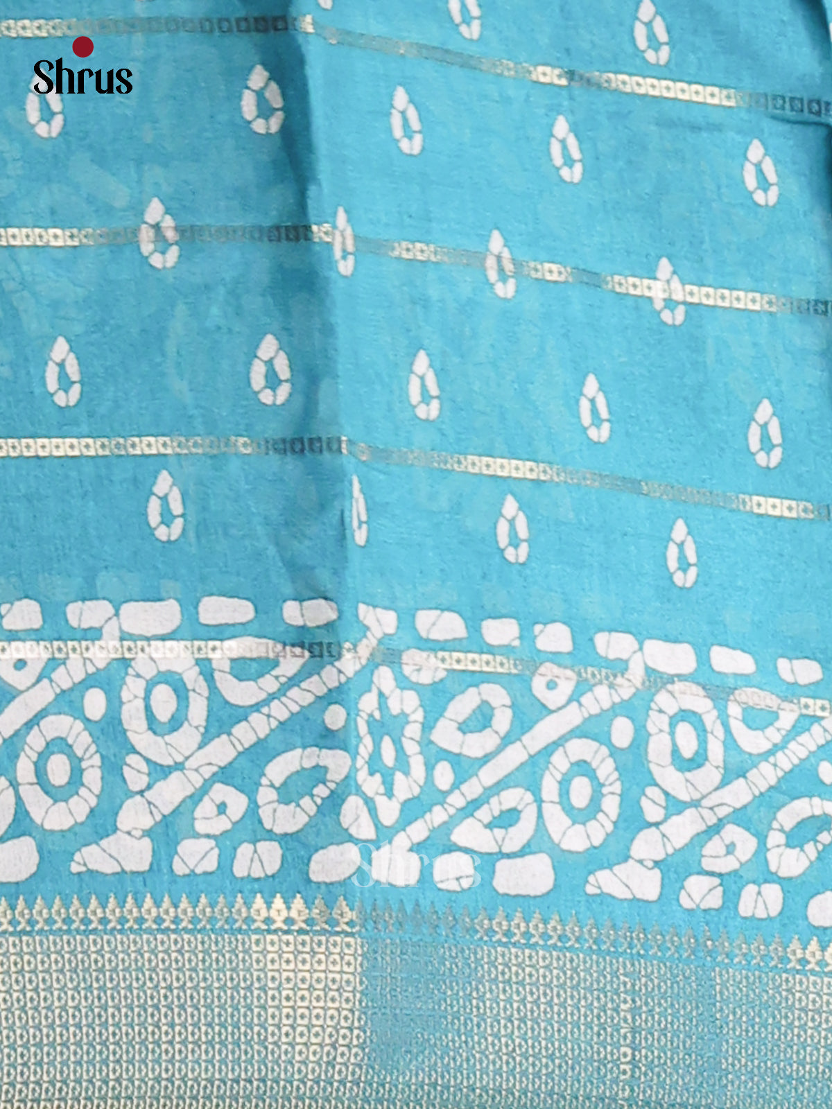 Sky Blue - Semi Crepe Saree - Shop on Shrus.com