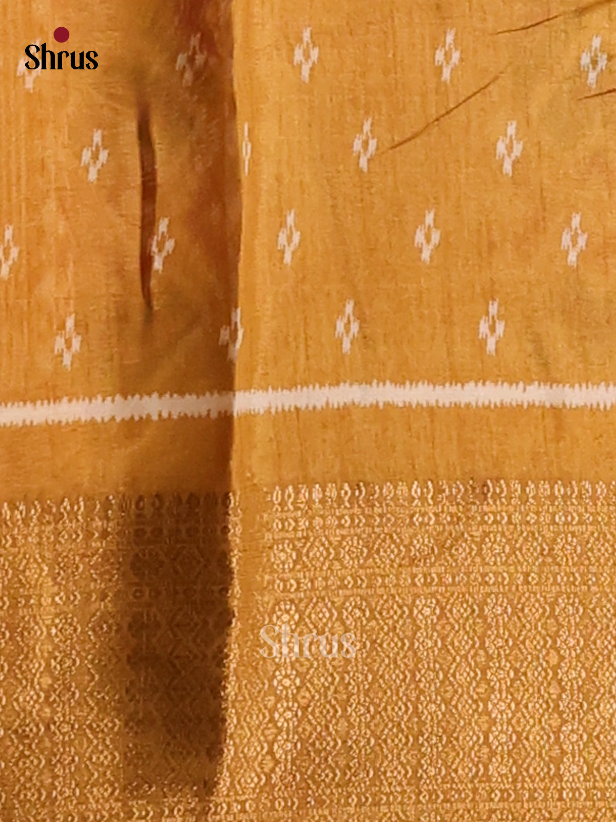 Mustard - Semi Crepe Saree - Shop on Shrus.com