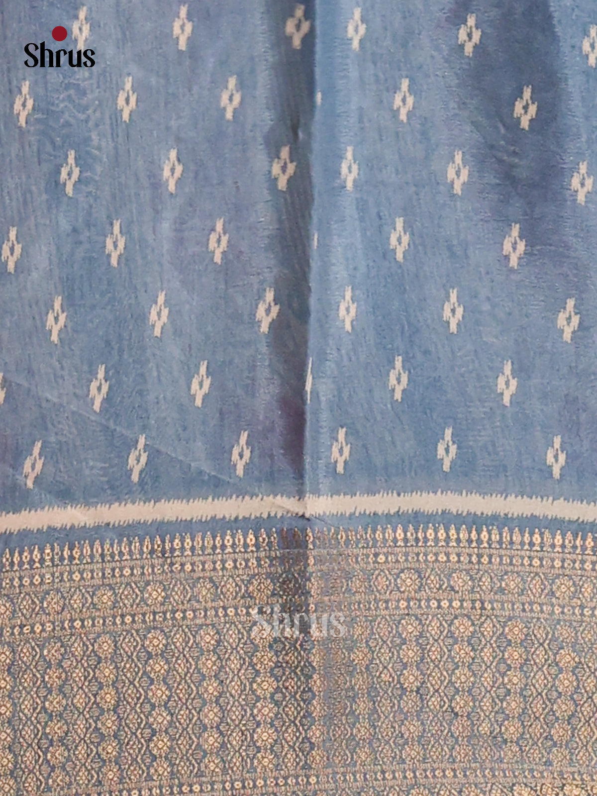 Lite Blue - Semi Crepe Saree - Shop on Shrus.com