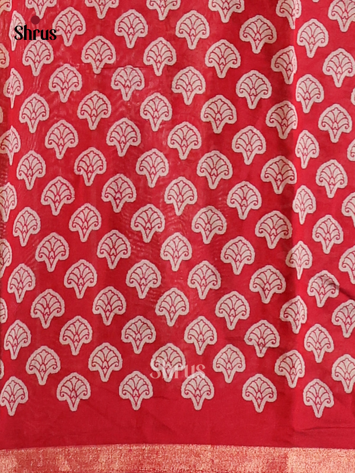 Mustard & Red - Semi Crepe Saree - Shop on Shrus.com
