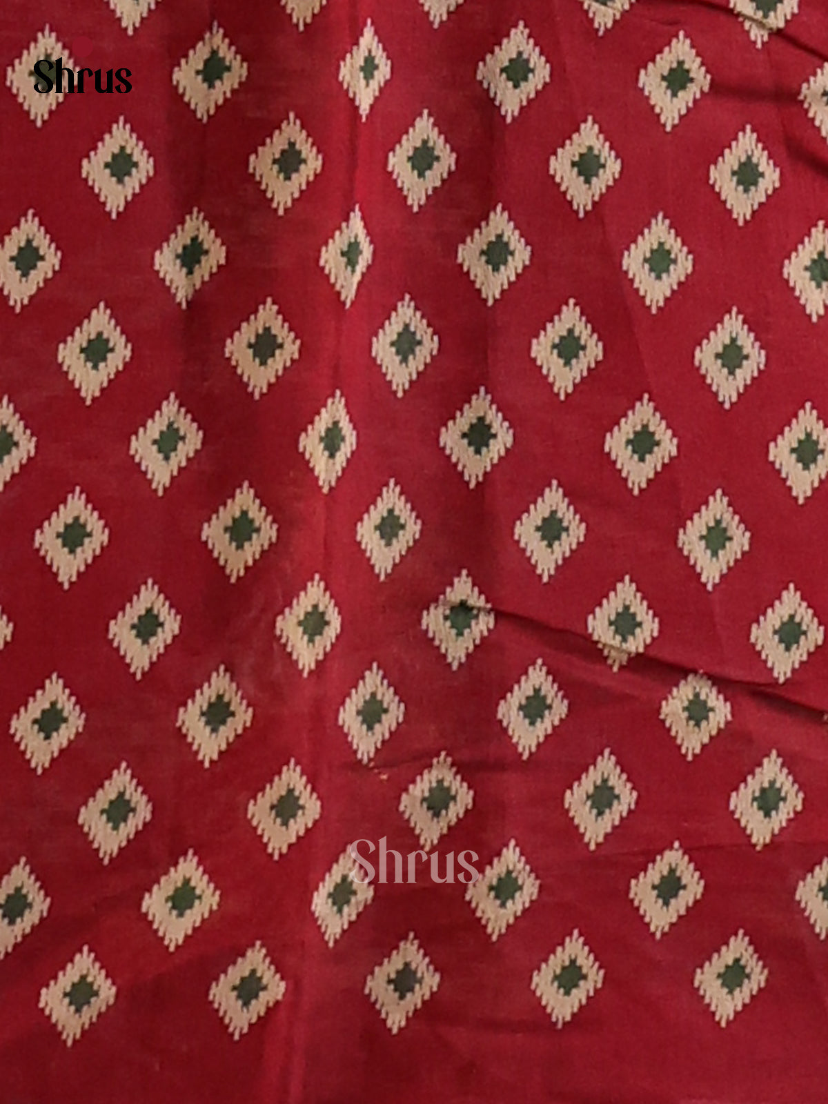 Green & Maroon - Semi Crepe Saree - Shop on Shrus.com