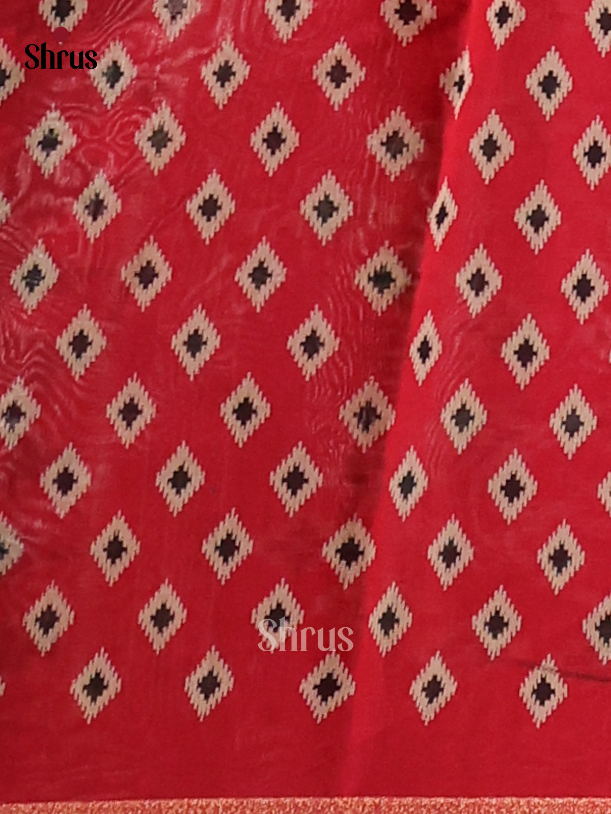 Black & Red - Semi Crepe Saree - Shop on Shrus.com