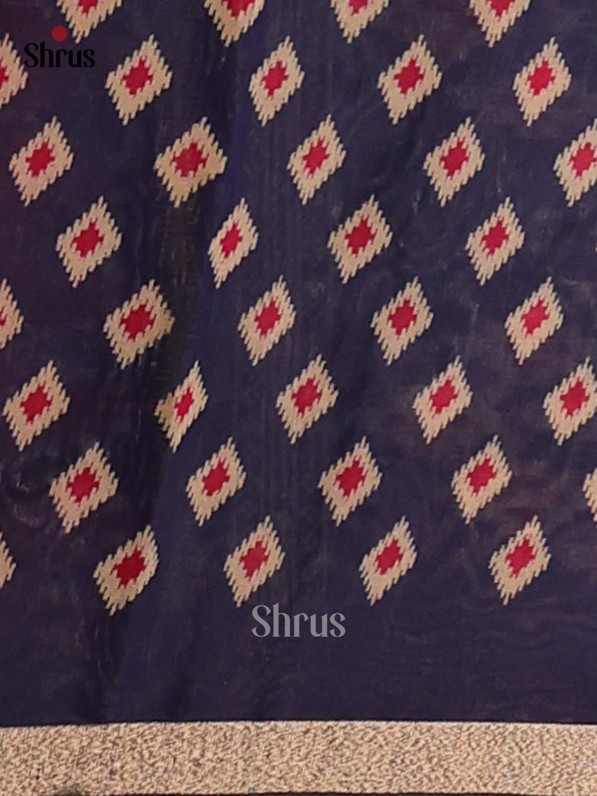 Red and blue- Semi Crepe Saree - Shop on Shrus.com
